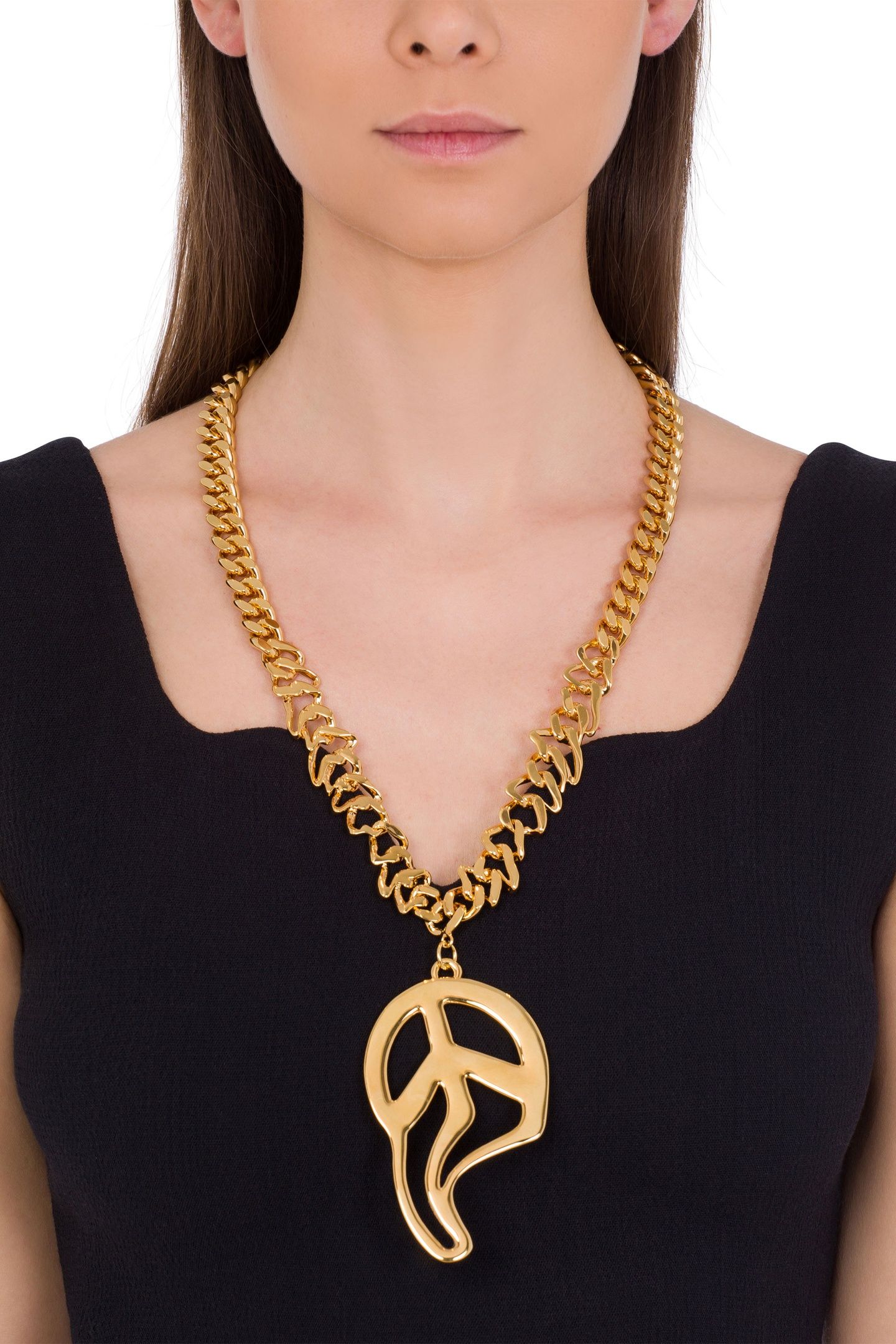 MORPHED PEACE SYMBOL NECKLACE GOLD 1
