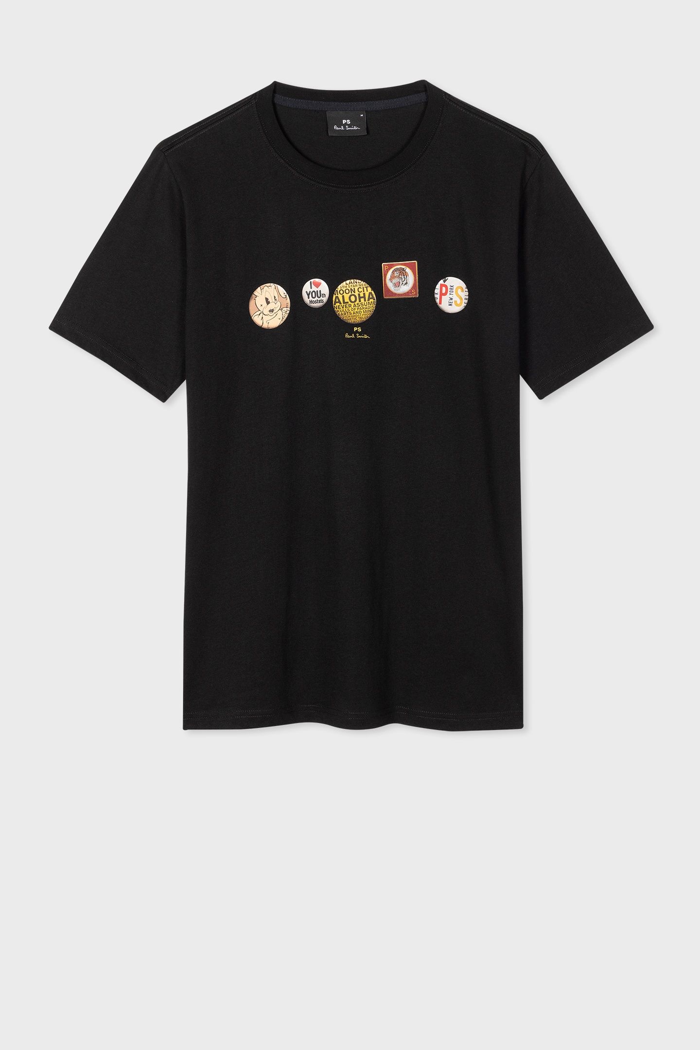 MENS REG FIT T SHIRT BADGES BLACK 3