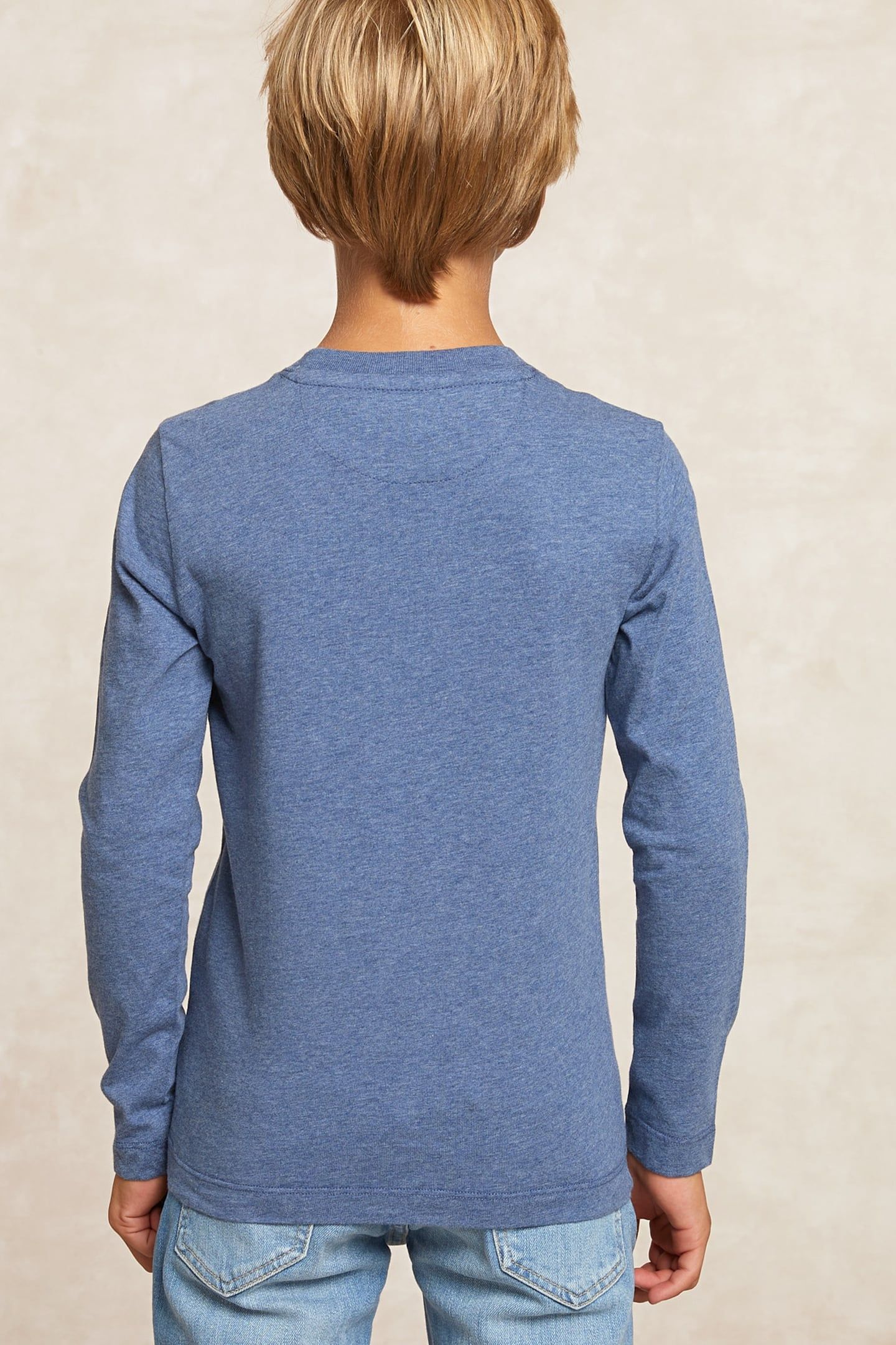 COTTON T-SHIRT CHEST POCKET NIGHT SKY MIX BLUE 2