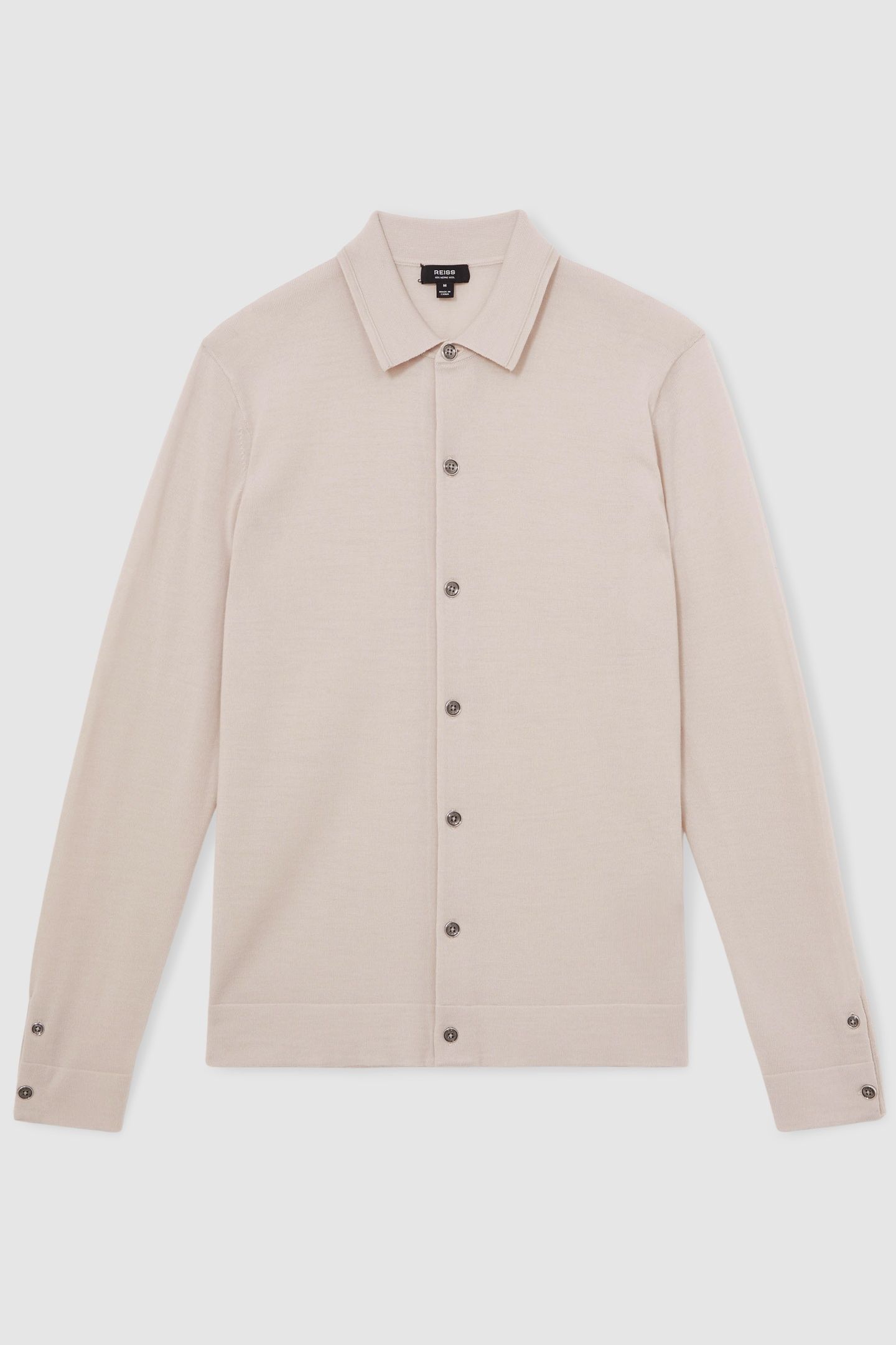 LS BUTTON THROUGH MERINO WOOL CARDIGAN BEIGE 4