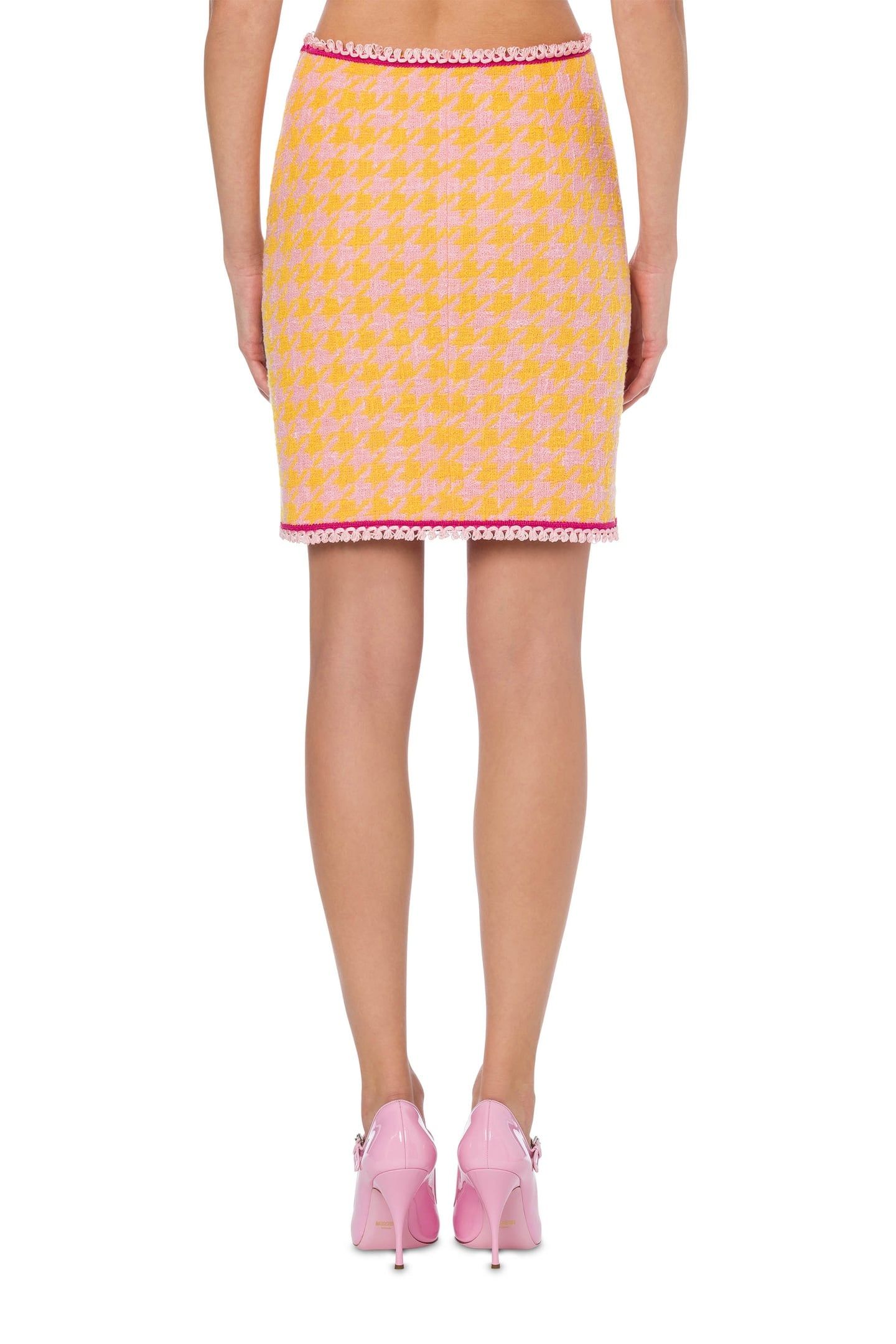 HOUNDSTOOTH SKIRT IN COTTON AND NYLON ORANGE 2