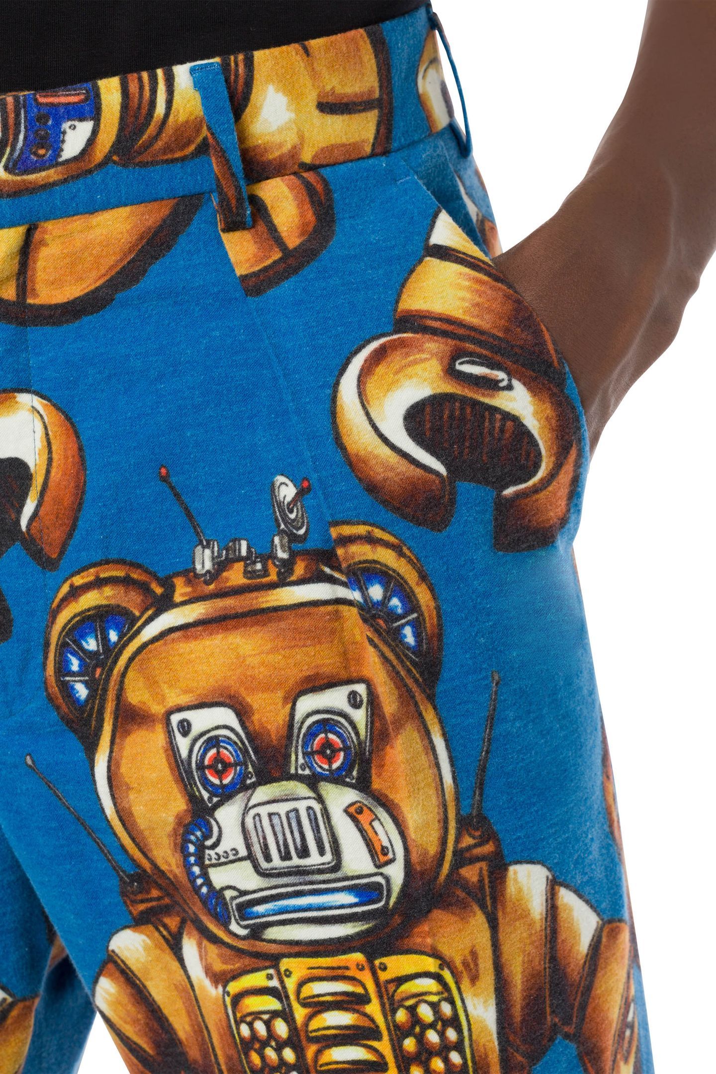 ROBOT BEAR FLANNEL TROUSERS BLUE 3