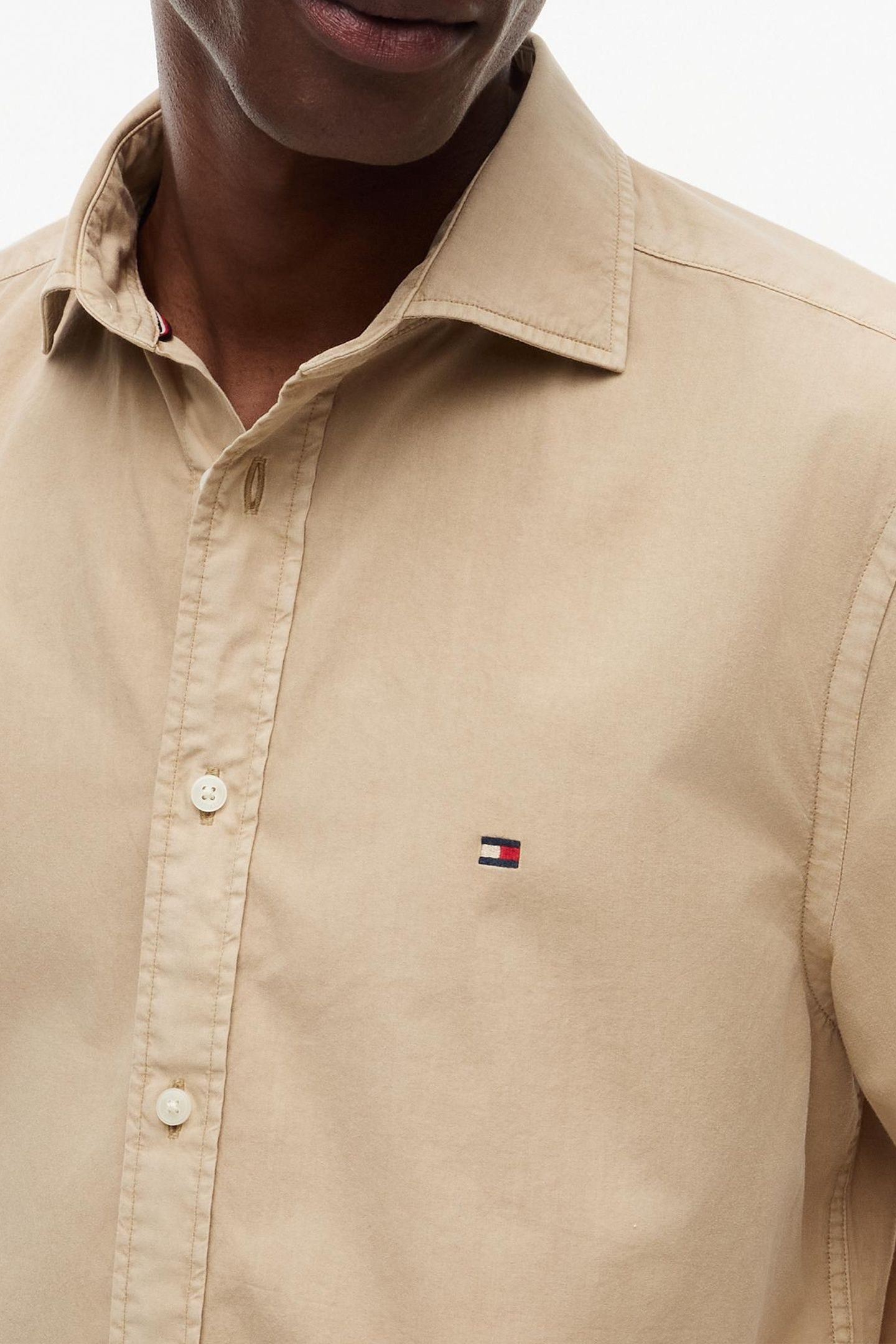 REGULAR FIT WASHED POPLIN SHIRT SANDALWOOD 5