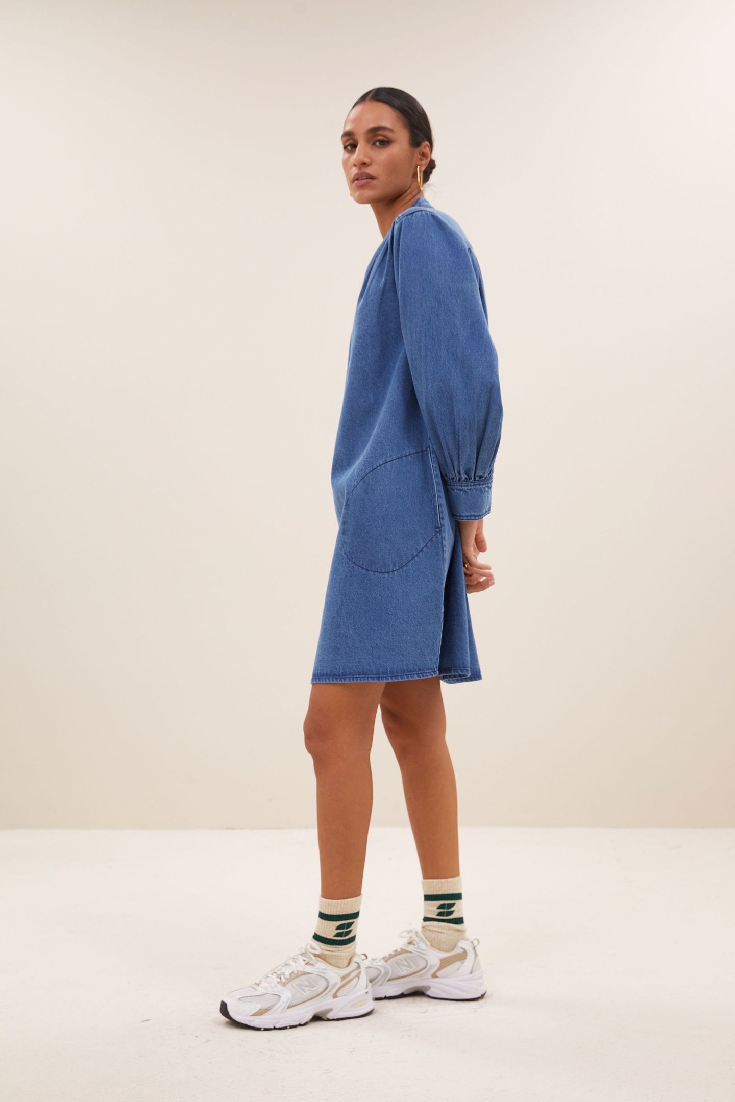 JINA DENIM DRESS MEDIUM DENIM 4