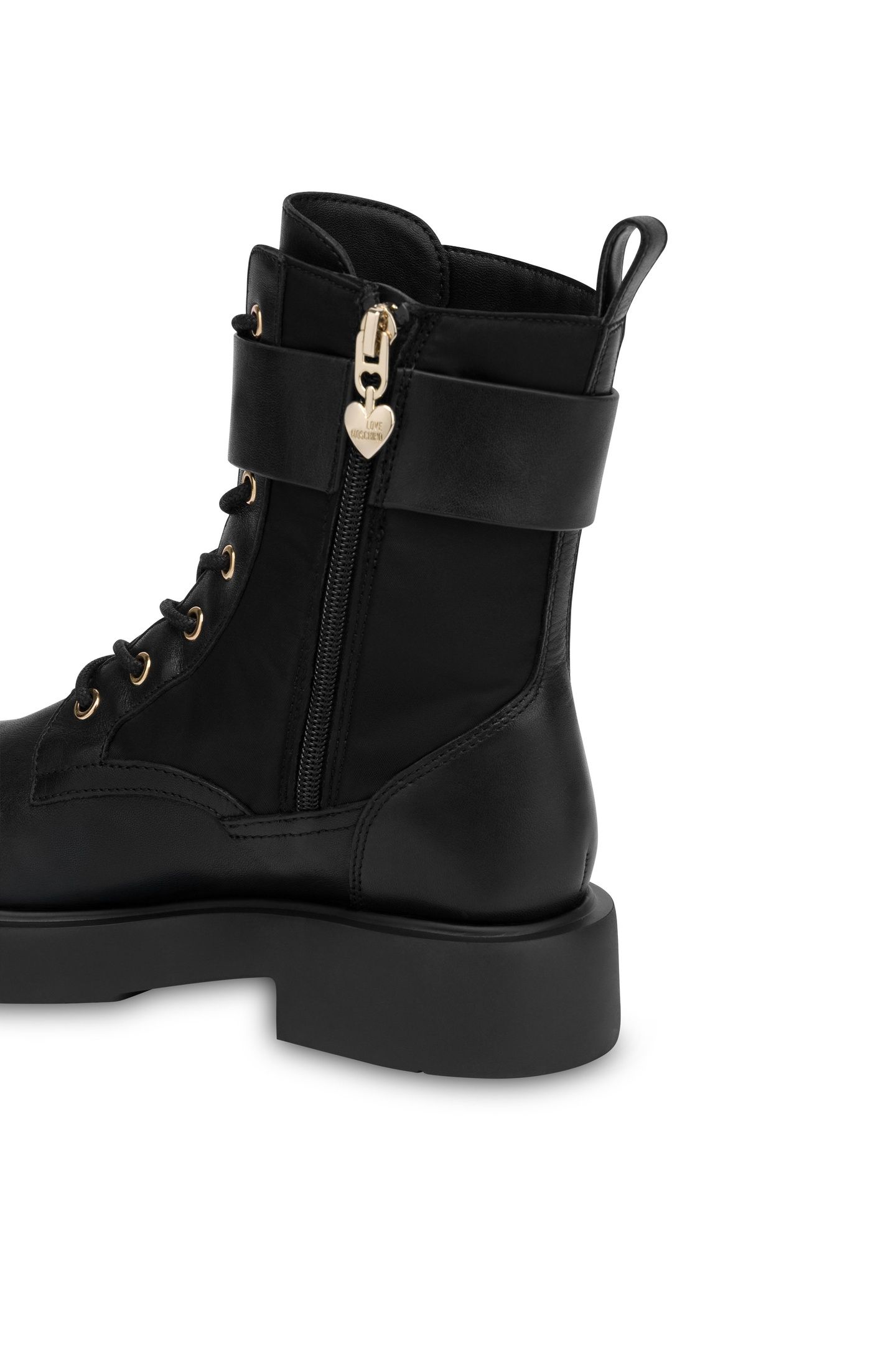 CALFSKIN AND NYLON ANKLE BOOTS BLACK 3
