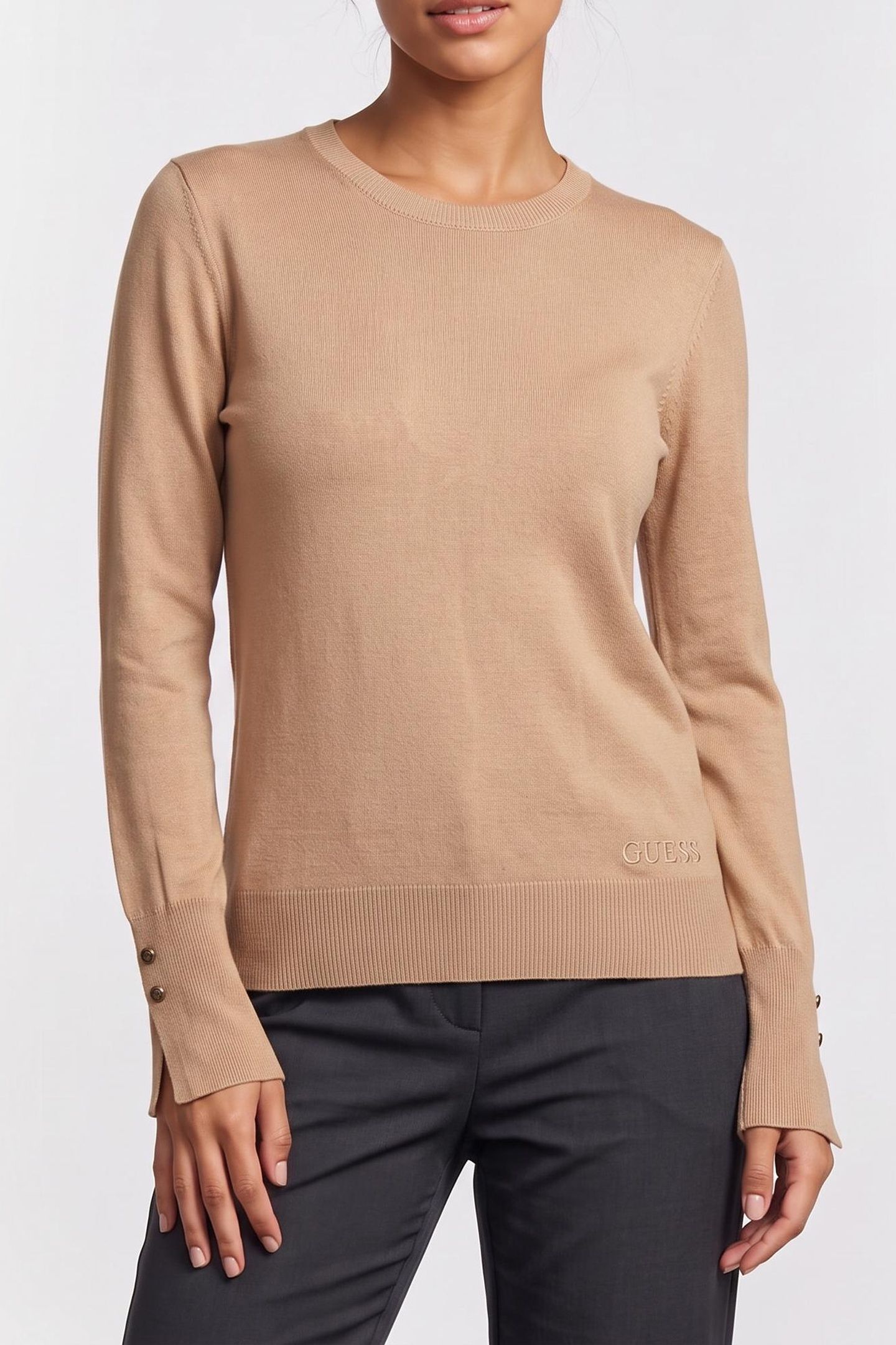 ELINOR RN LS SWTR TRAVERTINE SAND 1