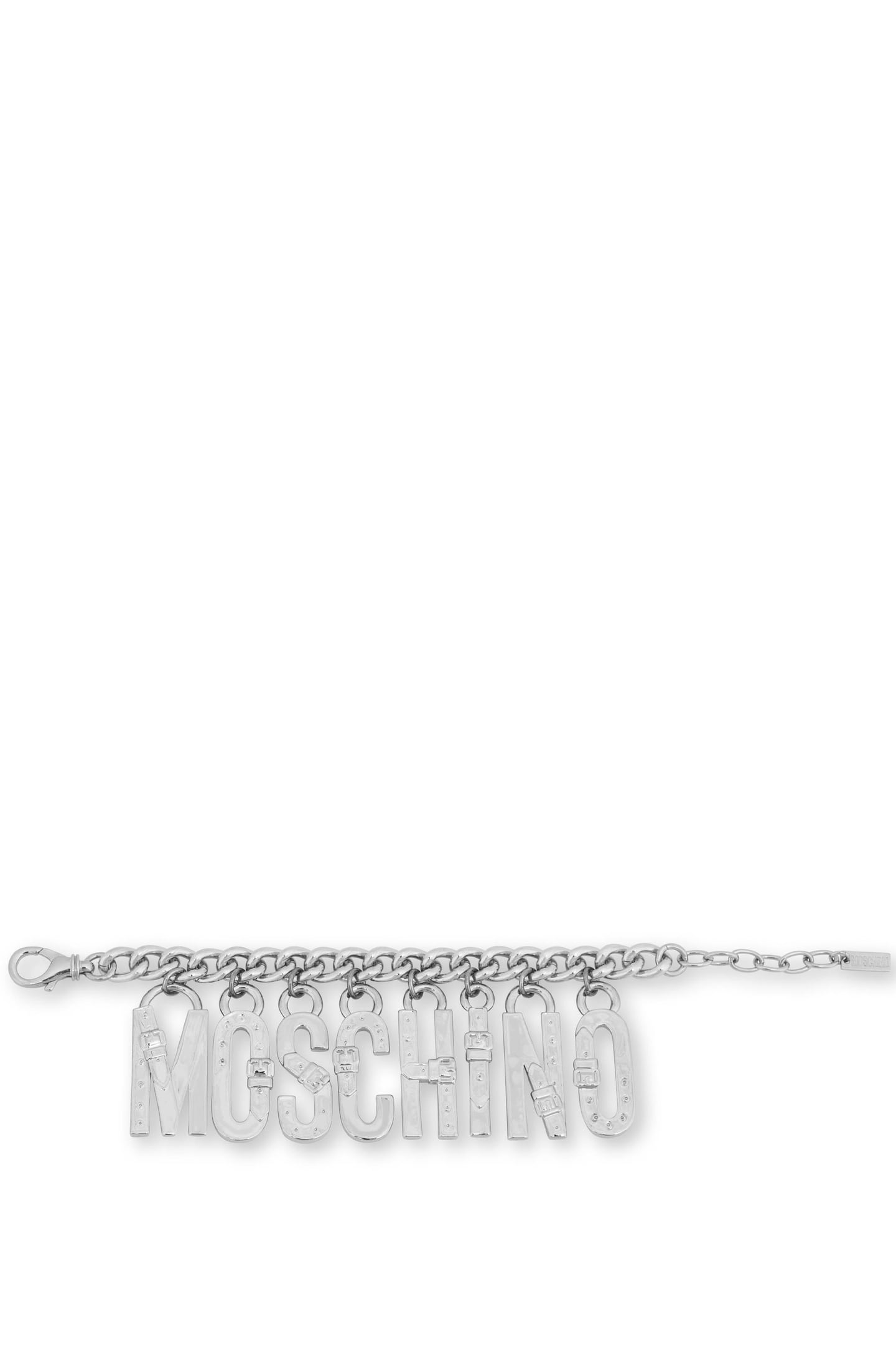MOSCHINO BUCKLE LETTERING BRACELET SILVER 1