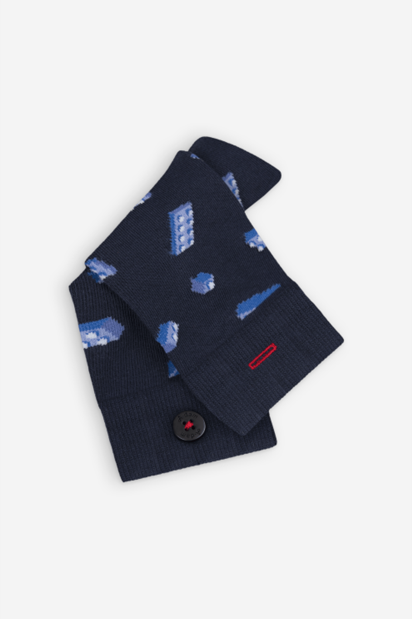 A-DAM 3-PACK CASUAL SOCKS BUILDING BLOCKS BLUE DARK NAVY 3