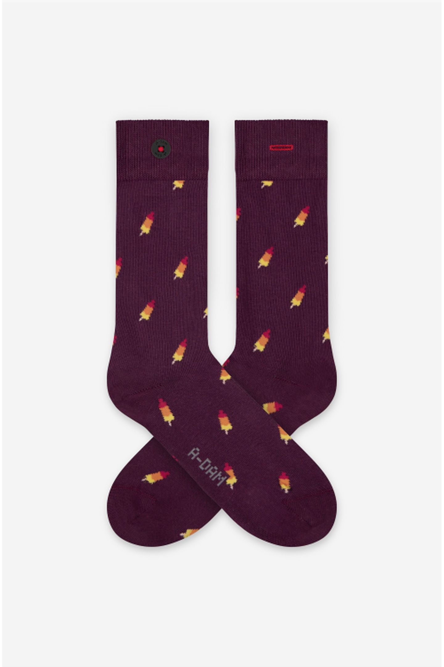A-DAM 3-PACK CASUAL SOCKS BURGUNDY ROCKETS FIG 2
