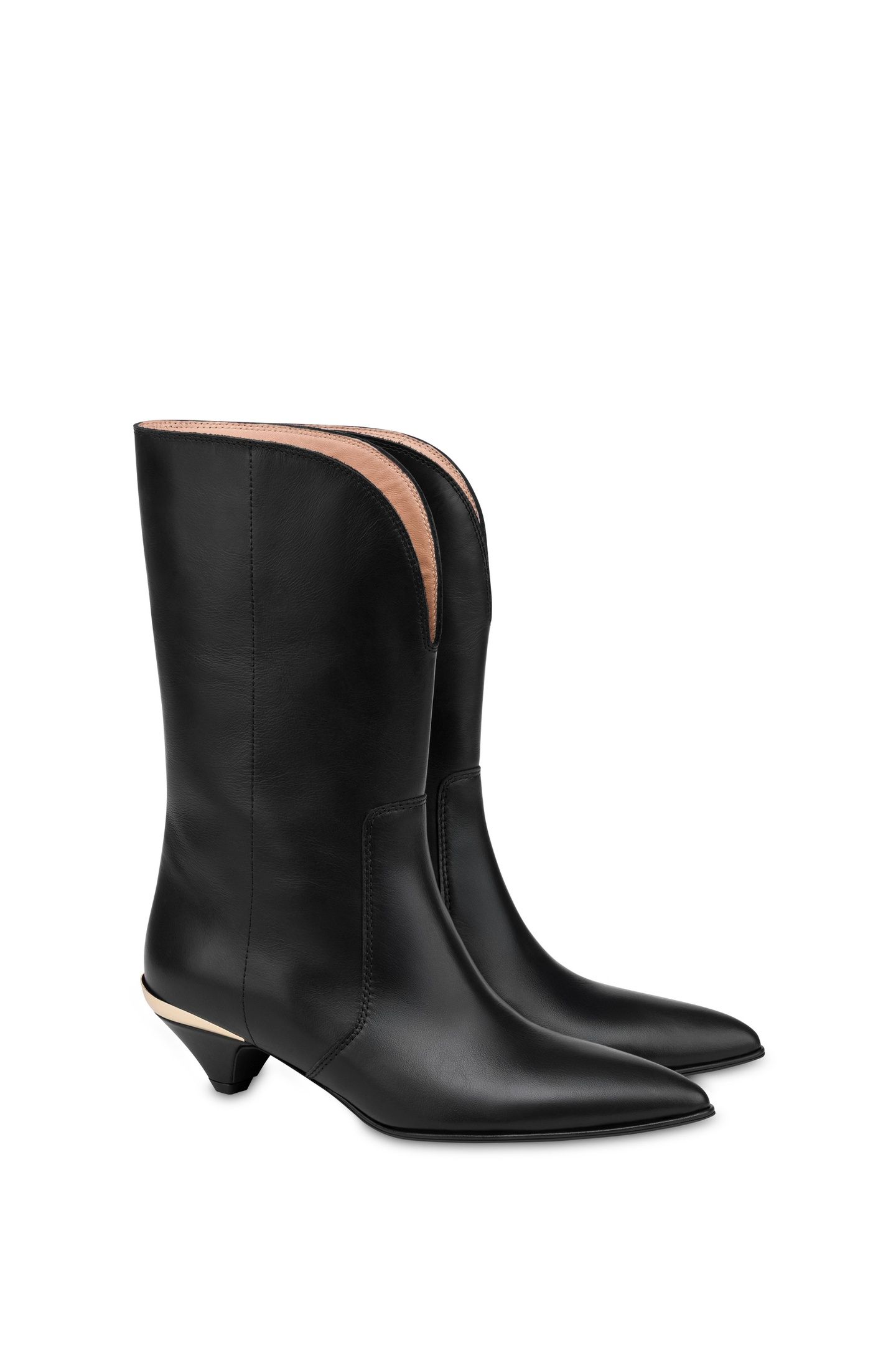 CALFSKIN ANKLE BOOTS BLACK 2