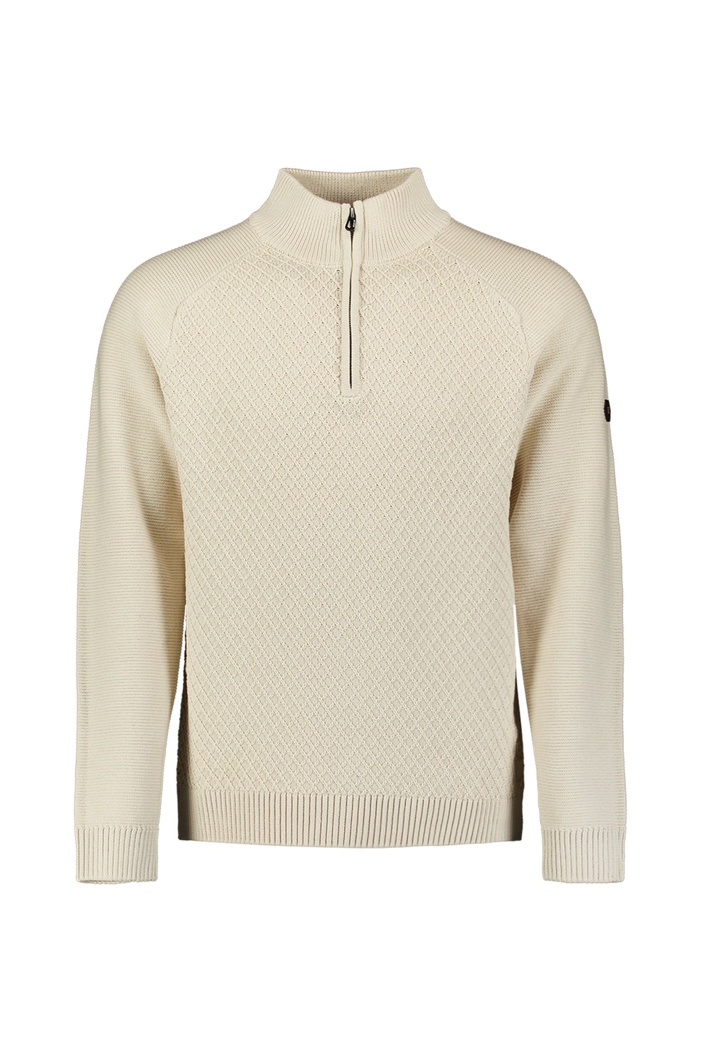 PULLOVER HALF ZIP CABLE KNIT STONE 5