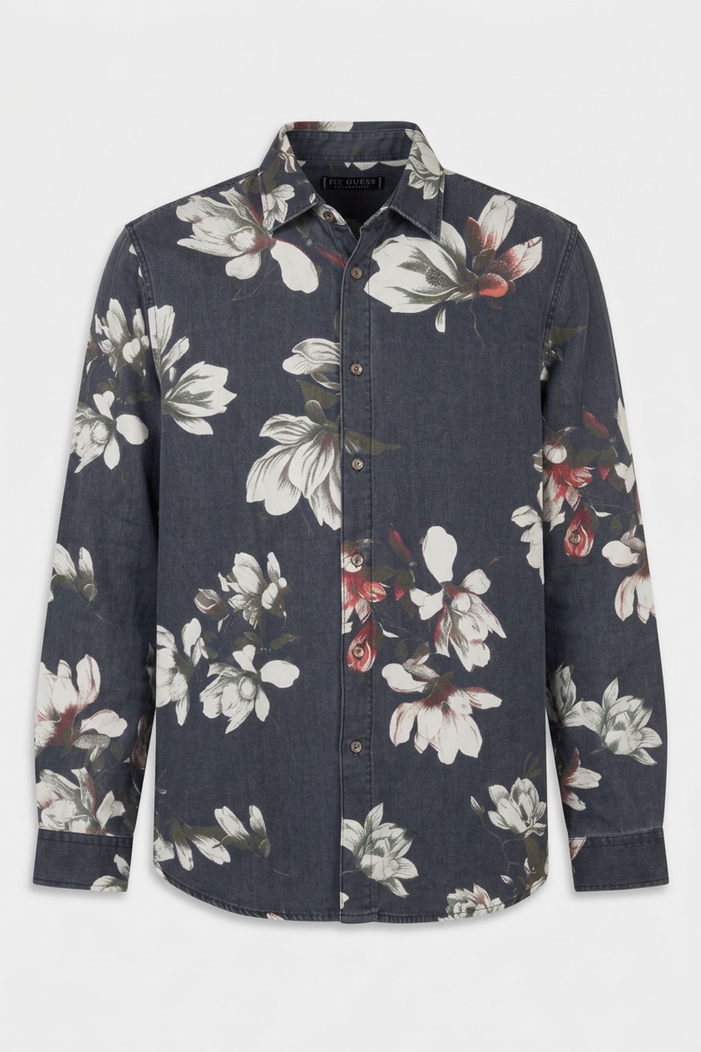 FLORAL PRINT COTTON NAVY FLOWER AOP 3