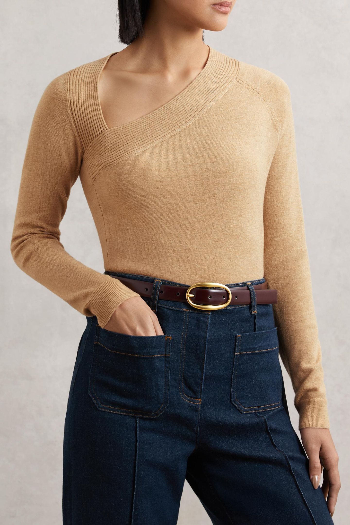 ASYMETRIC LONG SLEEVE CAMEL 1
