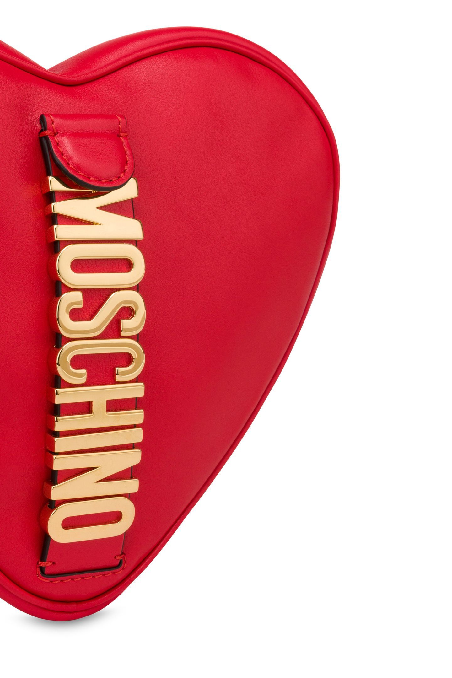HEART BAG IN CALFSKIN MOSCHINO BELT RED 4