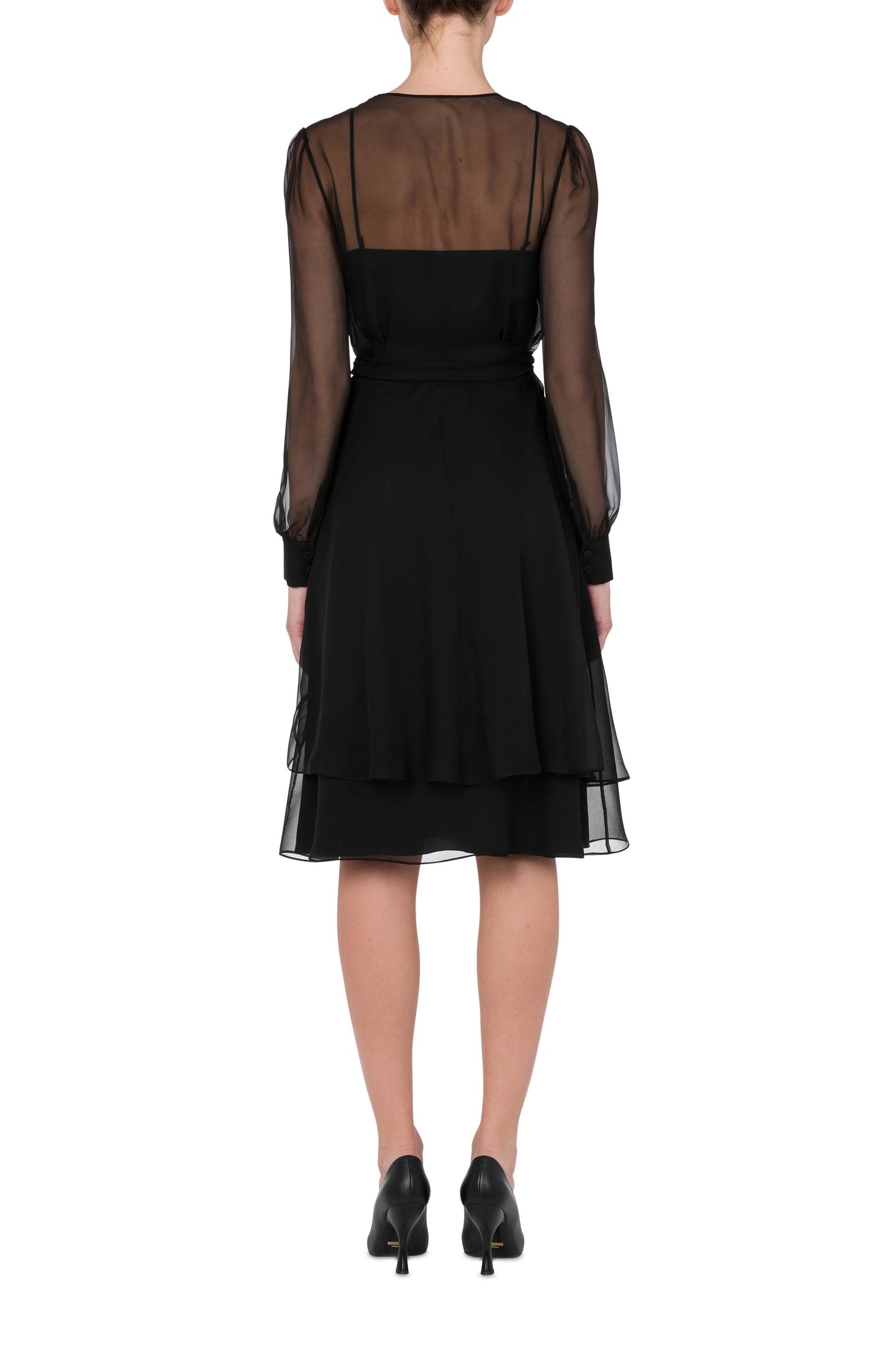 SILK CHIFFON DRESS BLACK 2