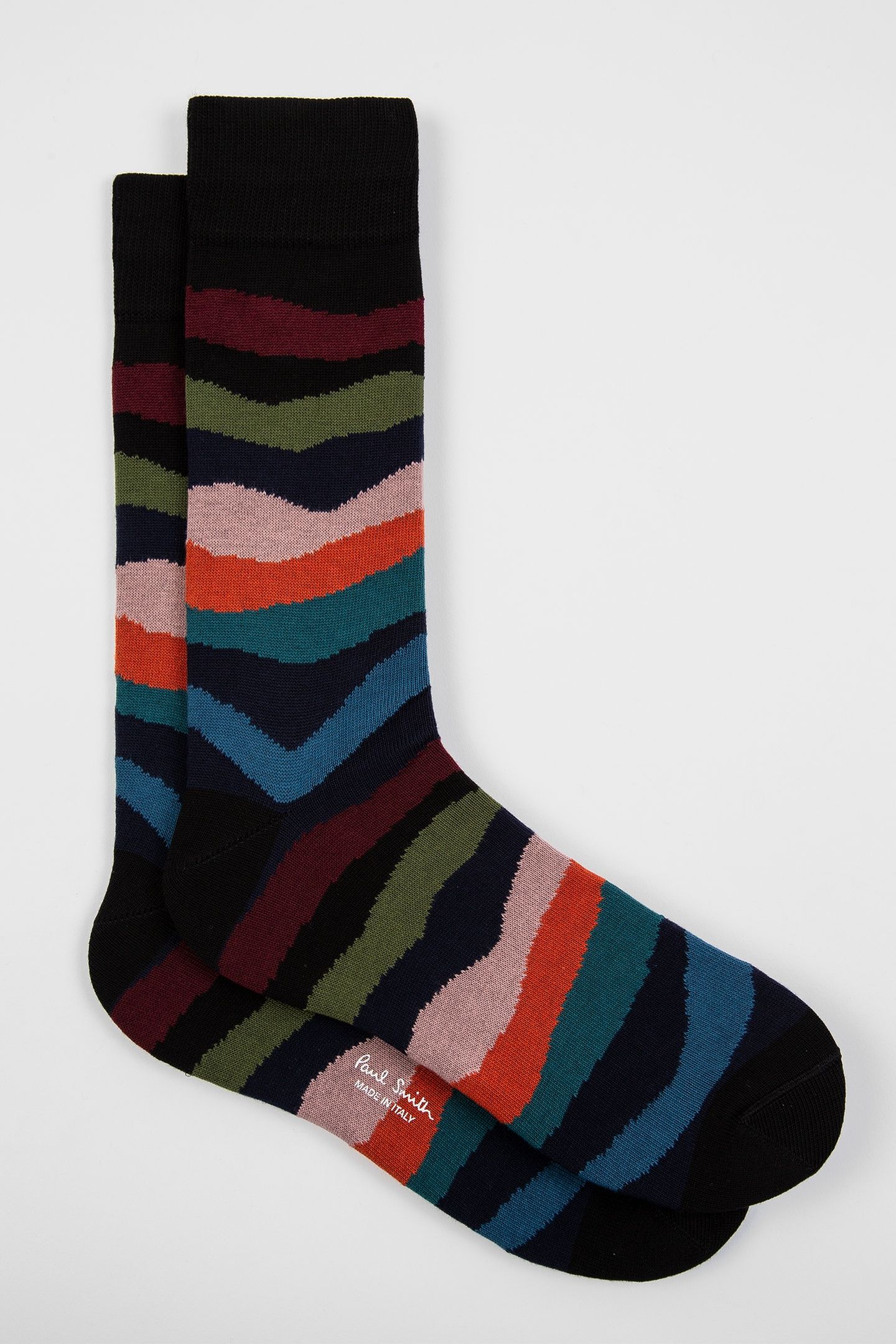 MEN SOCK MOUNTAIN STRIPE BLACK 2
