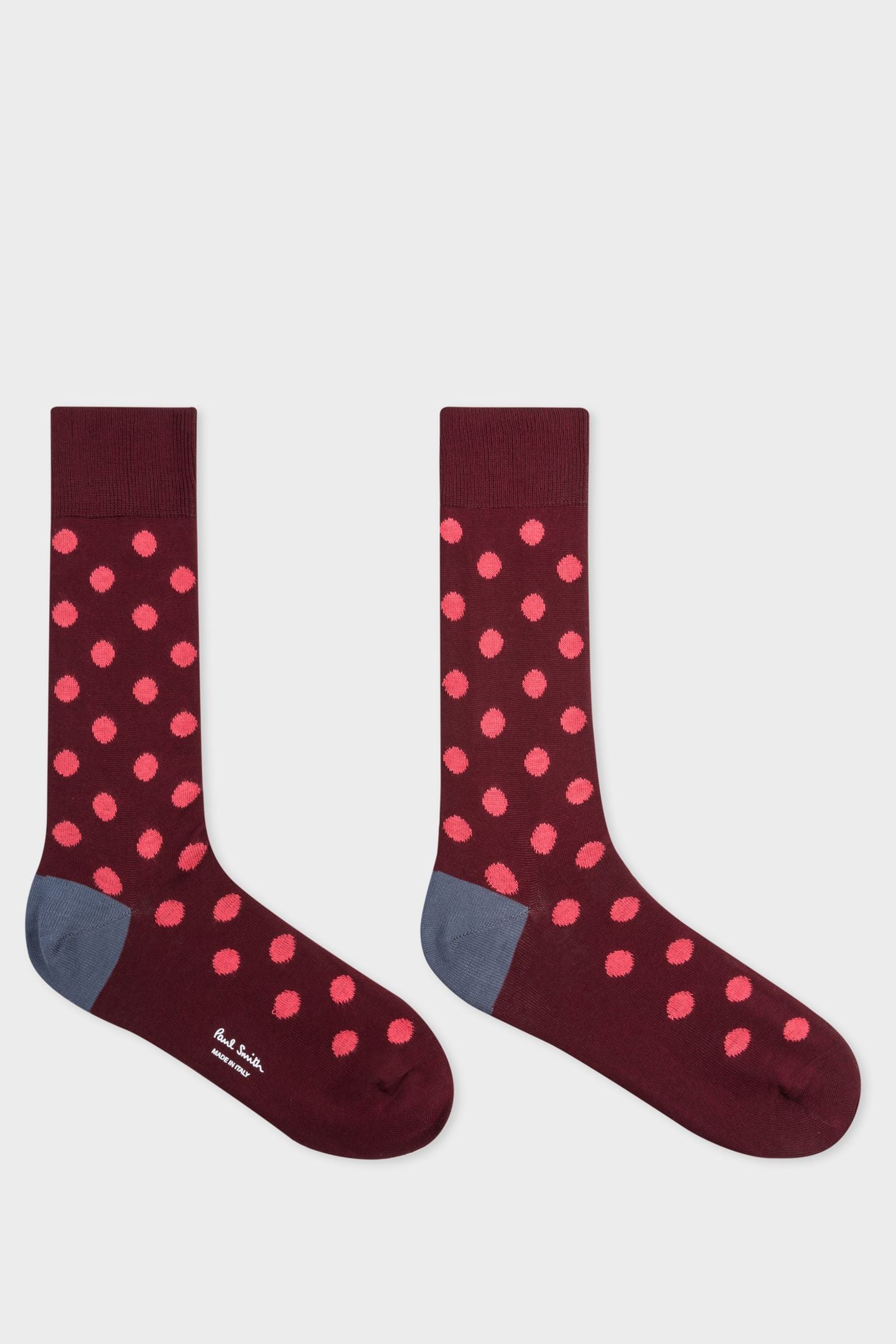 MEN SOCK BRIGHT SPOT BURGUNDY/ BORDE 1