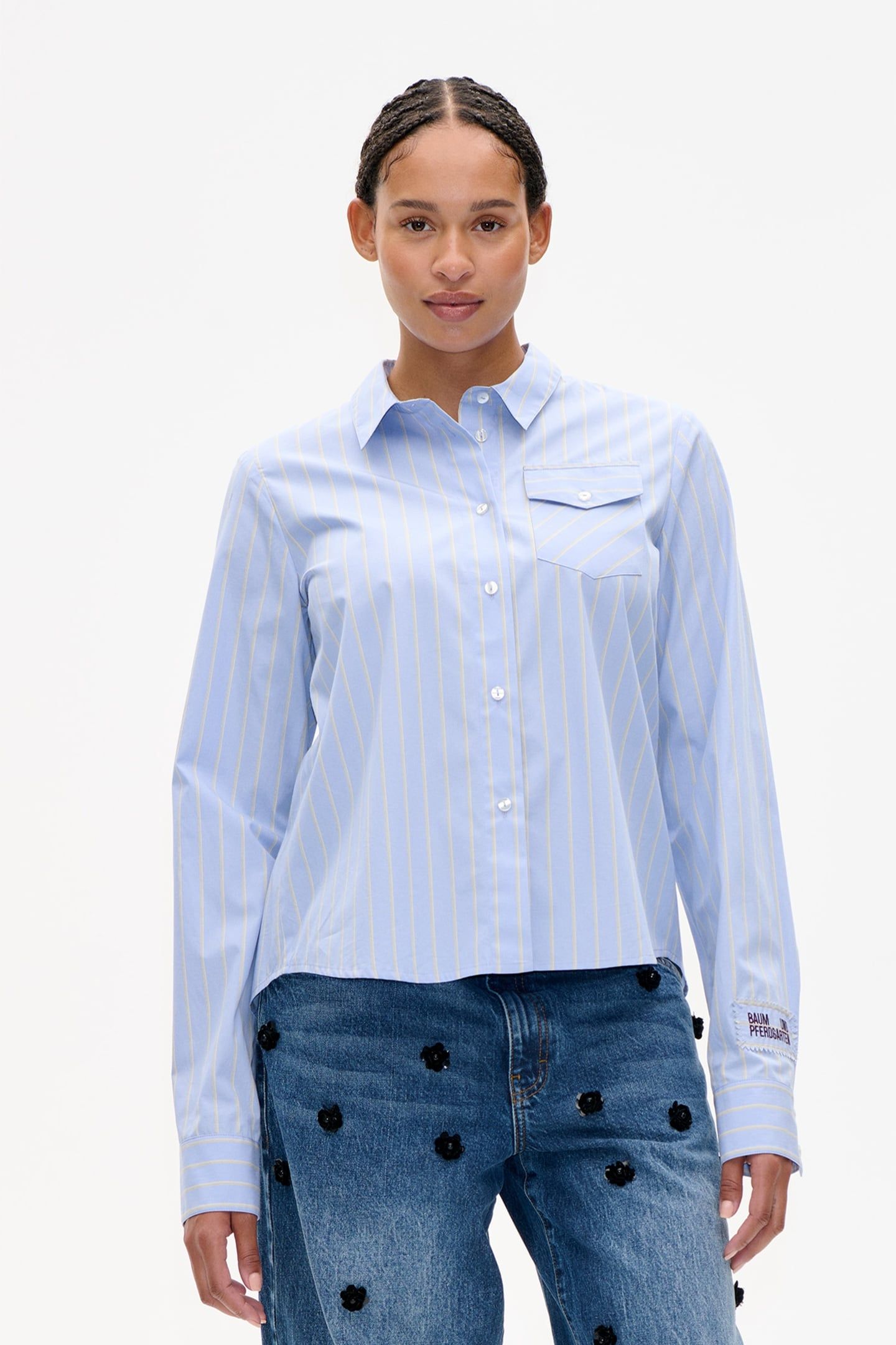 MENJA SHIRT SKY BLUE SUNNY STRIPE 1