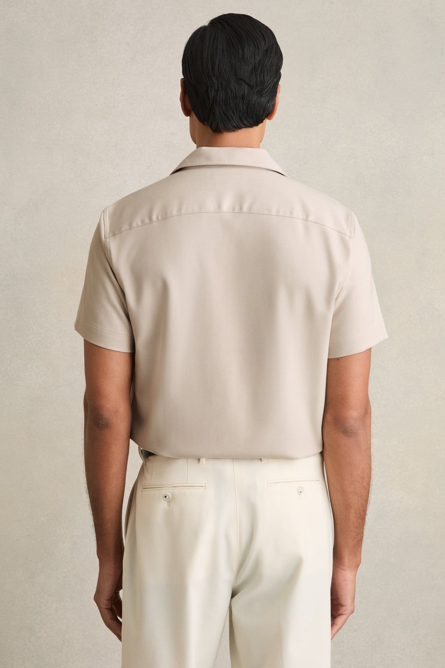 SS HERRINGBONE CUBAN SHIRT STONE 2