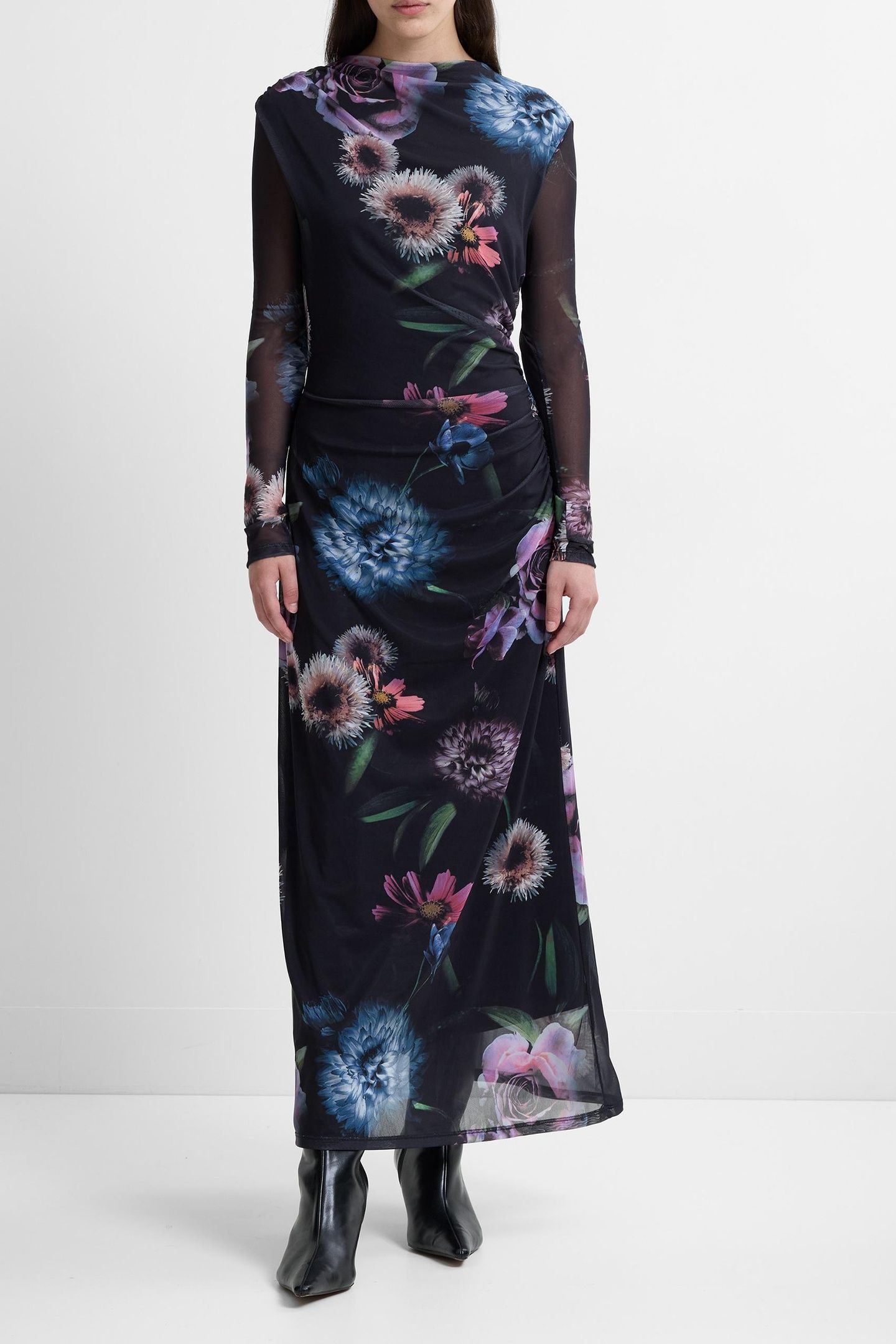 TARISSA MESH ROSE DRESS ROSE BLACK MULTI 1