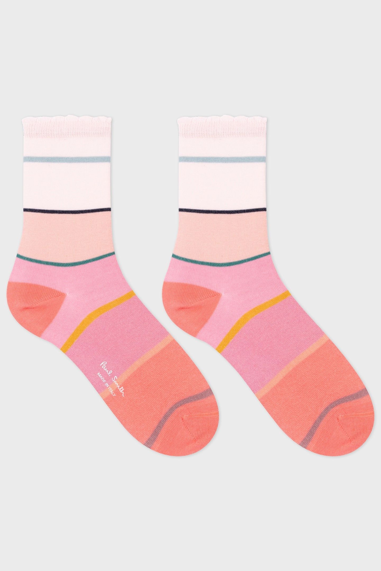 WOMEN SOCK HELEN STRIPE PINK 5