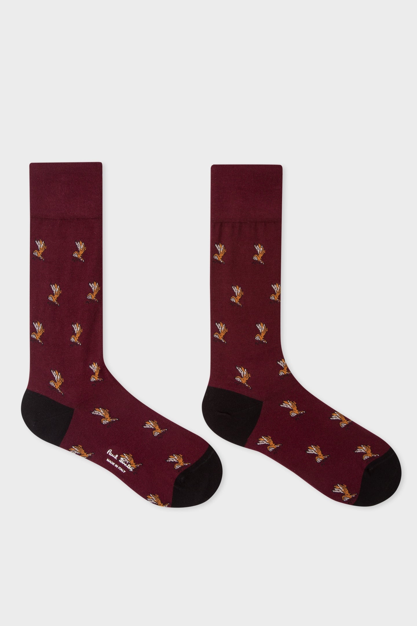 MEN SOCK FOX OWL BURGUNDY/ BORDE 1