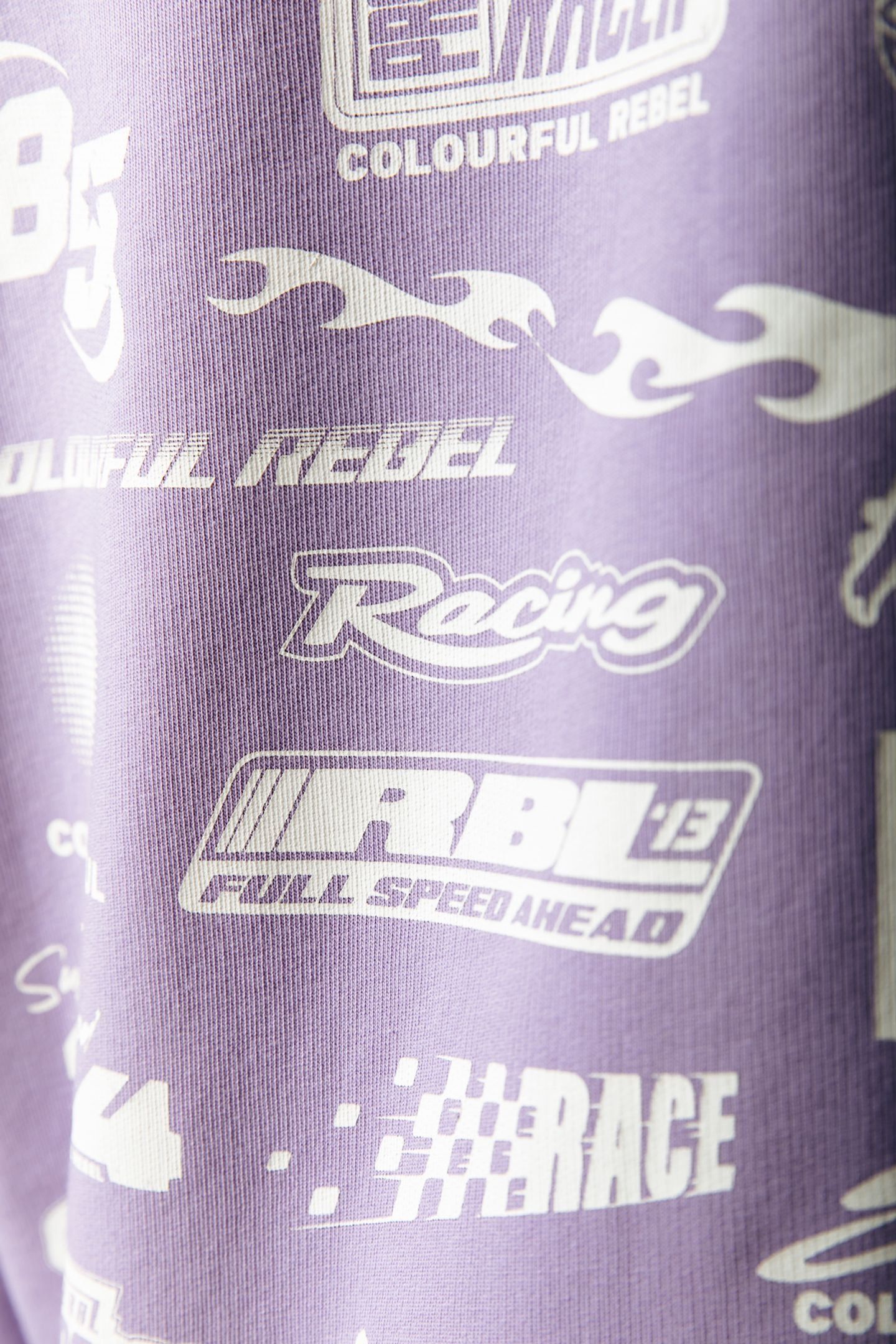 MULTI RACER LOGOS DROPPED SHOULDER SWEAT LIGHT LILAC 4