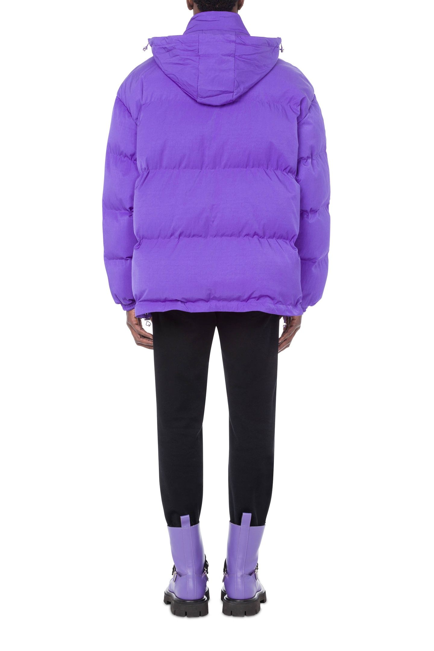 MOSCHINO COUTURE VINYL TECHNICAL NYLON DOWN JACKET PURPLE 2