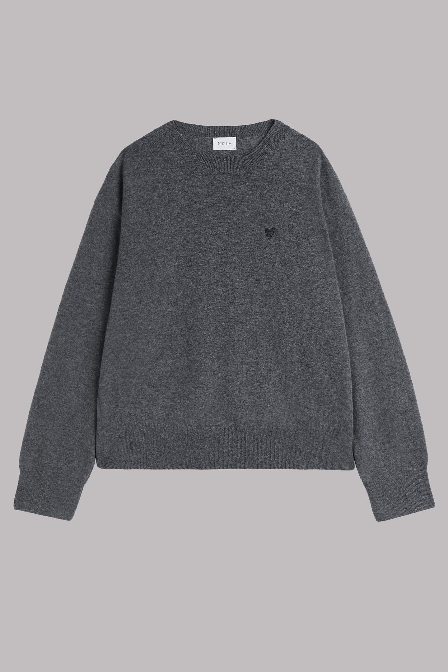 THE GREY CASHMERE KNITTED SWEATER GREY MELANGE 3
