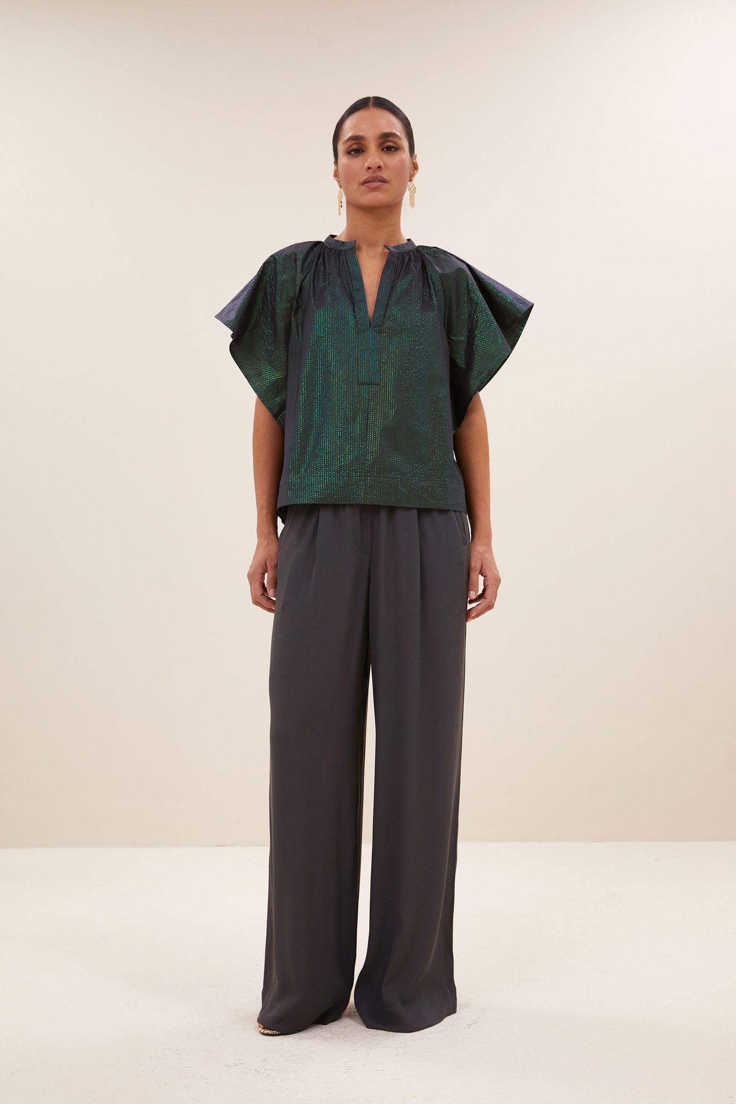 VINA ELECTRIC BLOUSE ELECTRIC GREEN 1