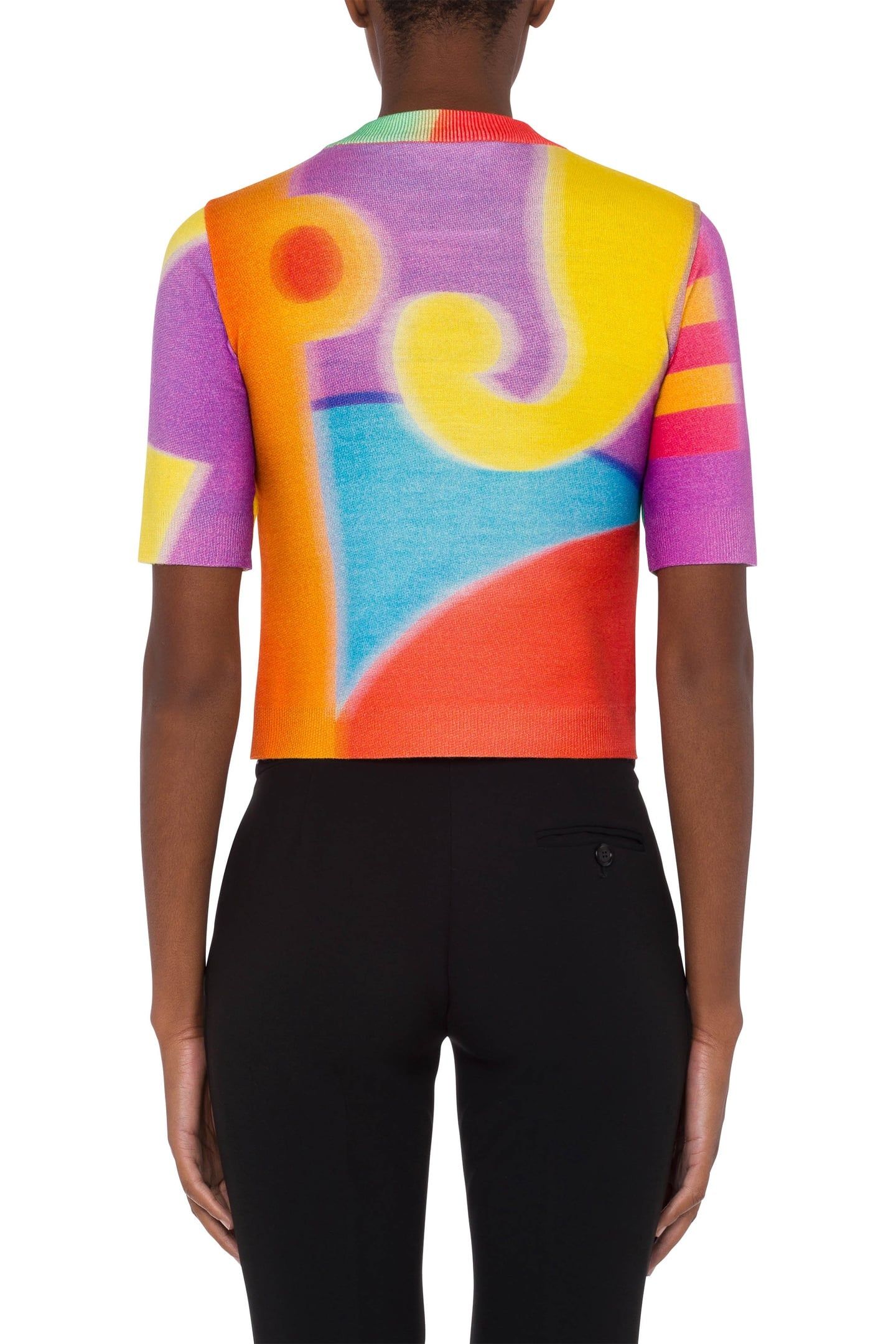 PROJECTION PRINT MERINO WOOL TOP GREY 2