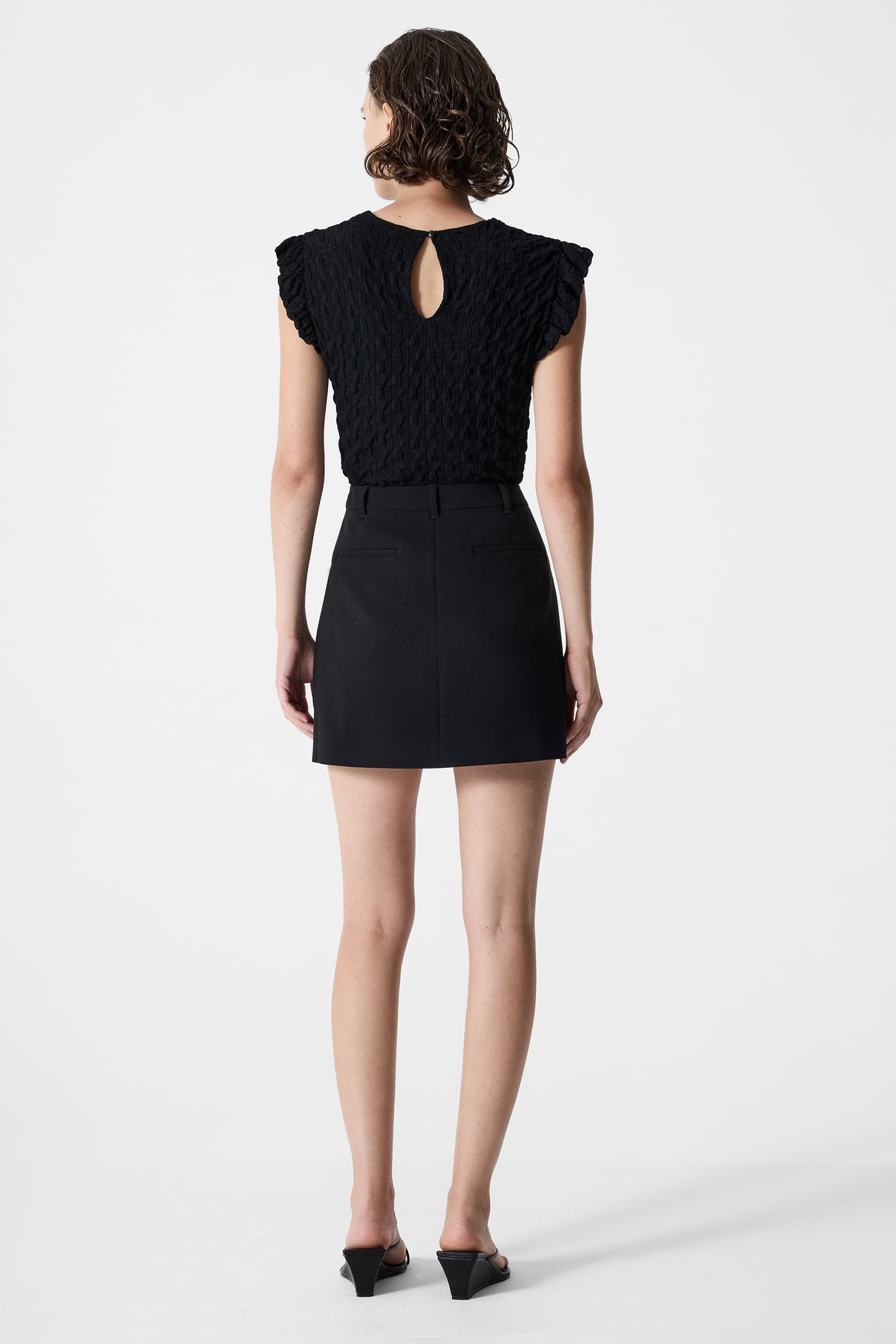 AZRA TWILL MINI SKIRT BLACK BLACK 2