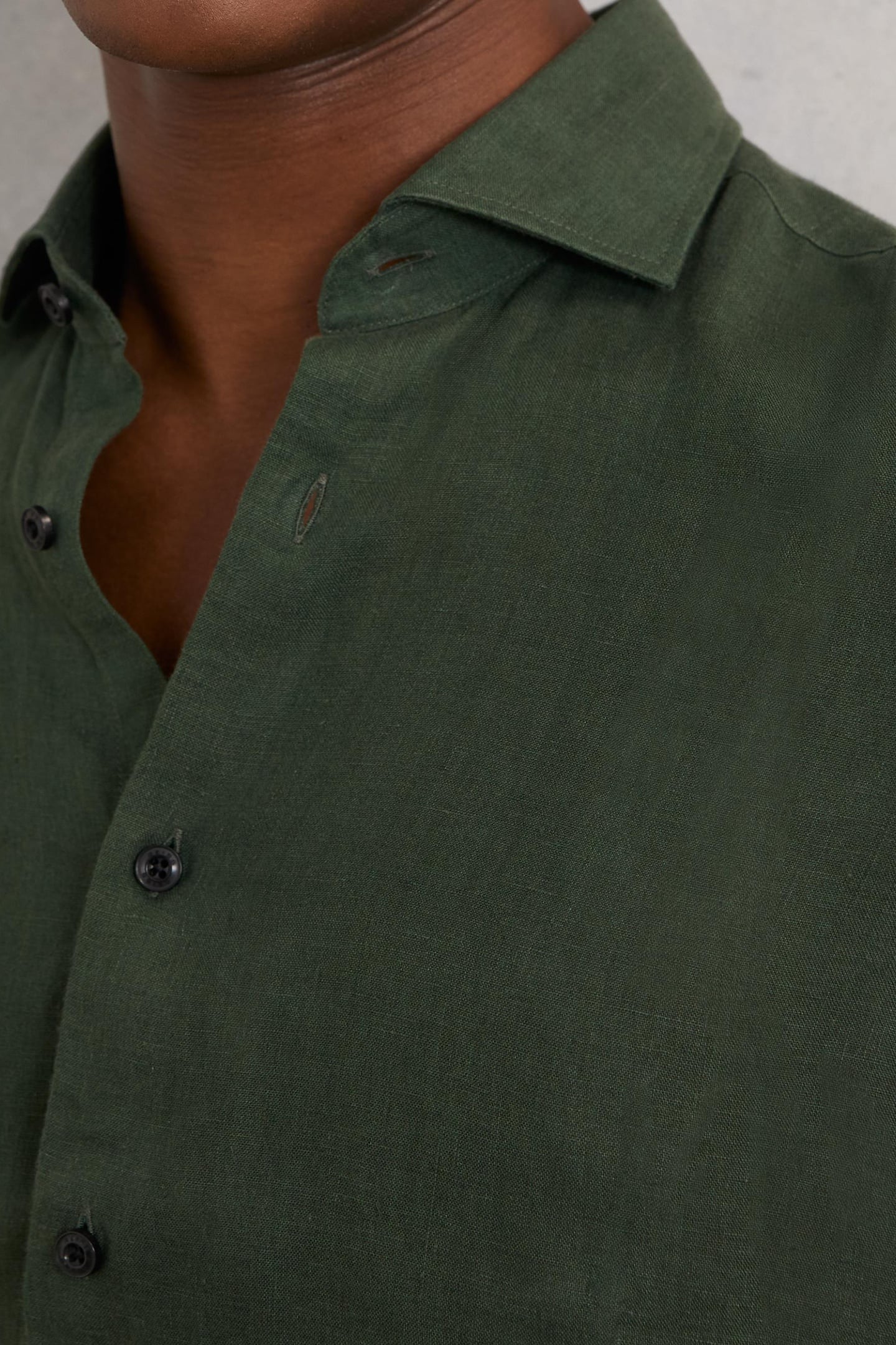 LS LINEN SHIRT KALE GREEN 6
