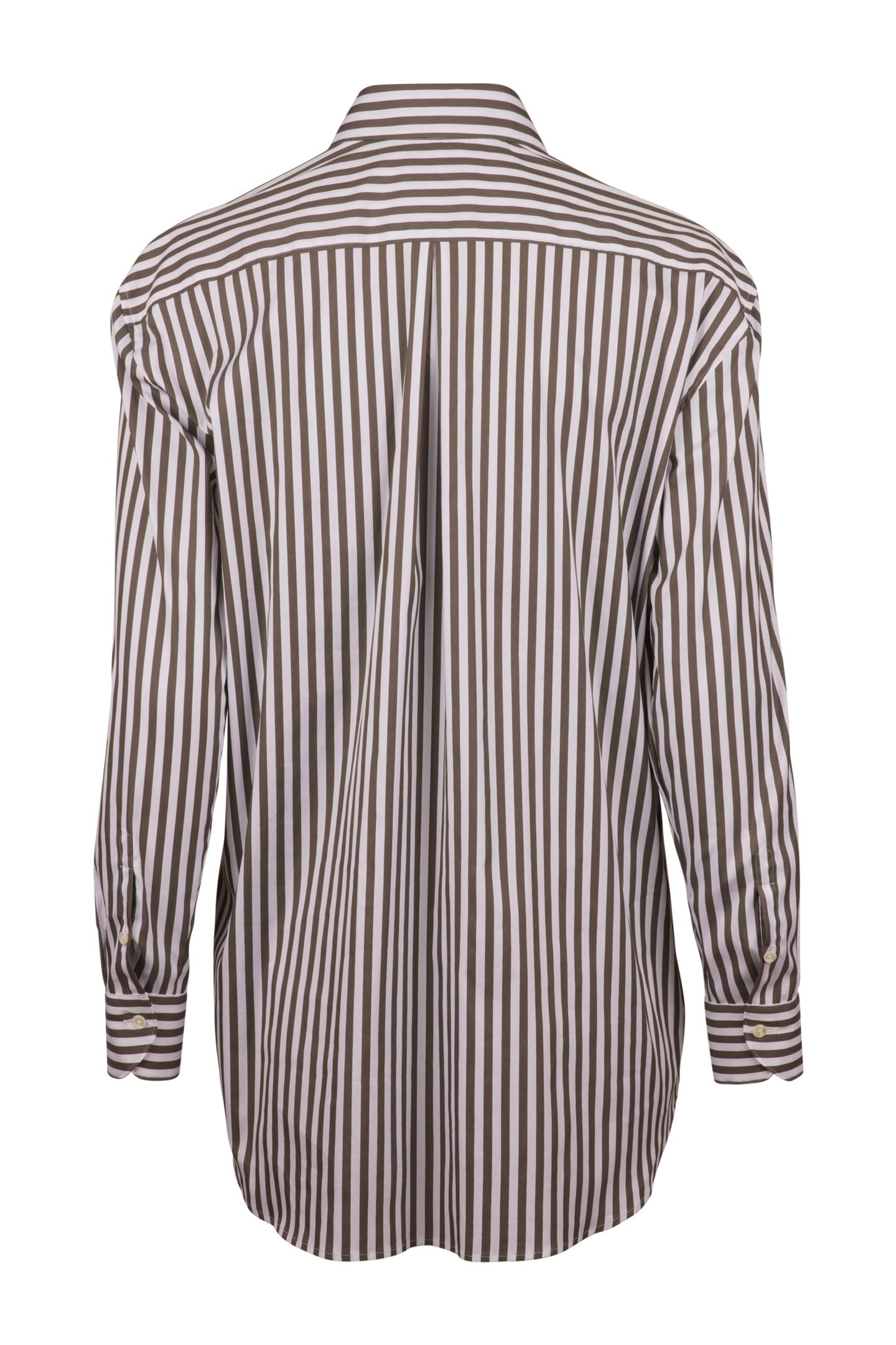 DINA SHIRT, LONG DARK GREEN STRIPE 2