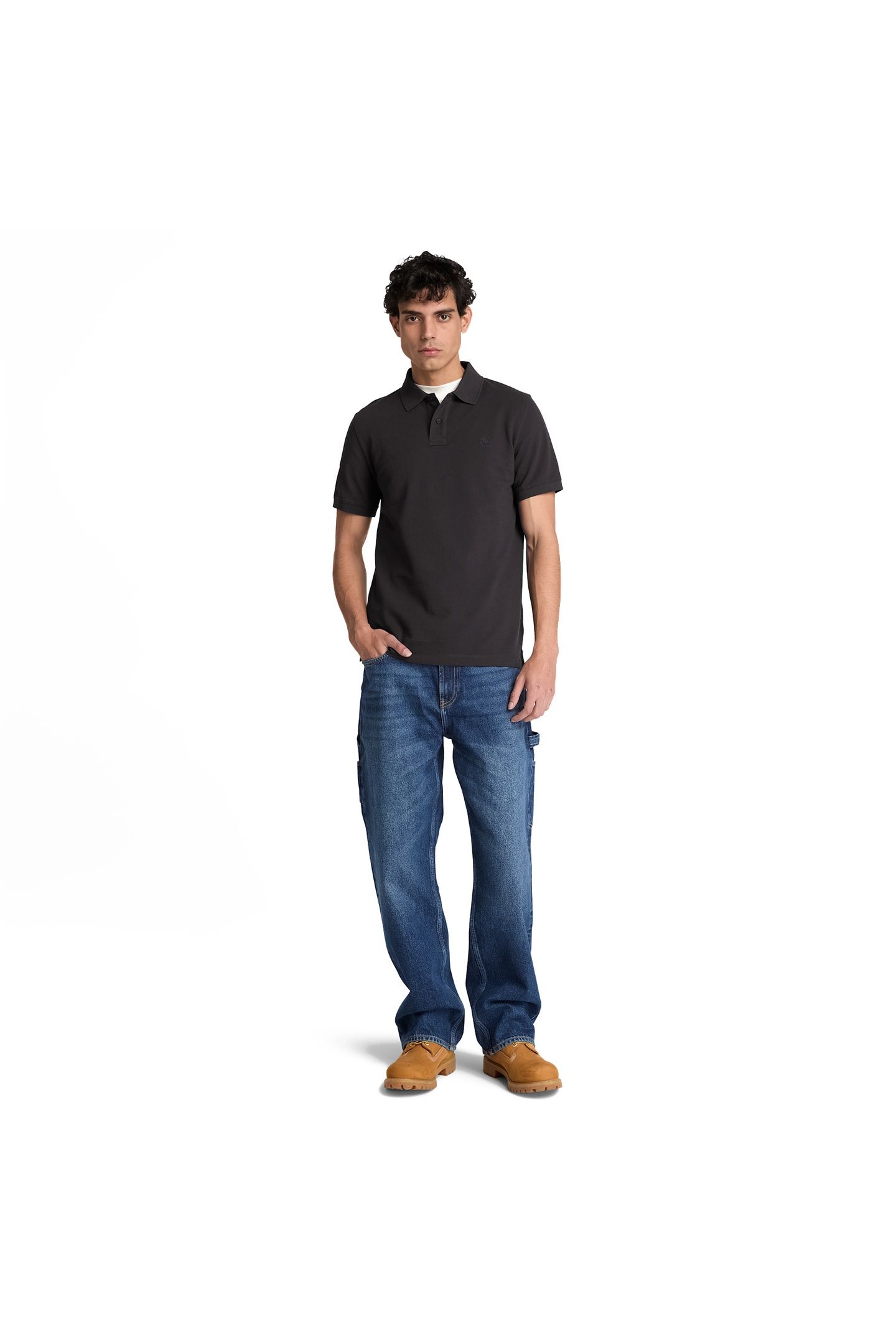 OYSTER RIVER CHEST LOGO SS POLO BLACK 4