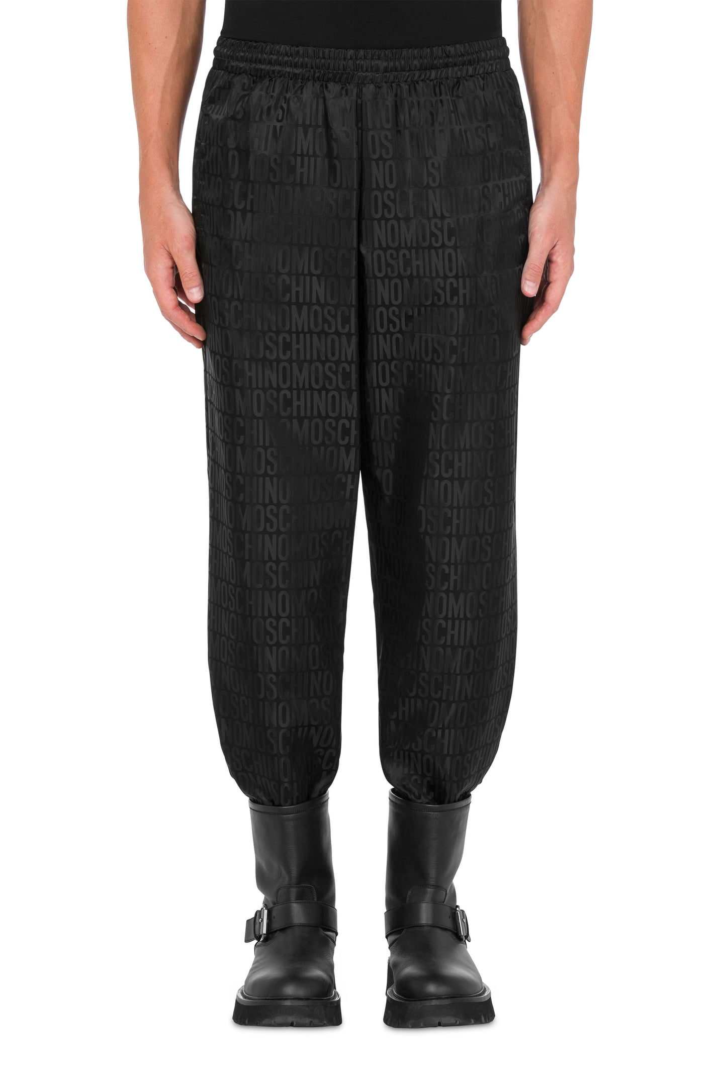JOGGING IN NYLON JACQUARD ALLOVER LOGO BLACK 1
