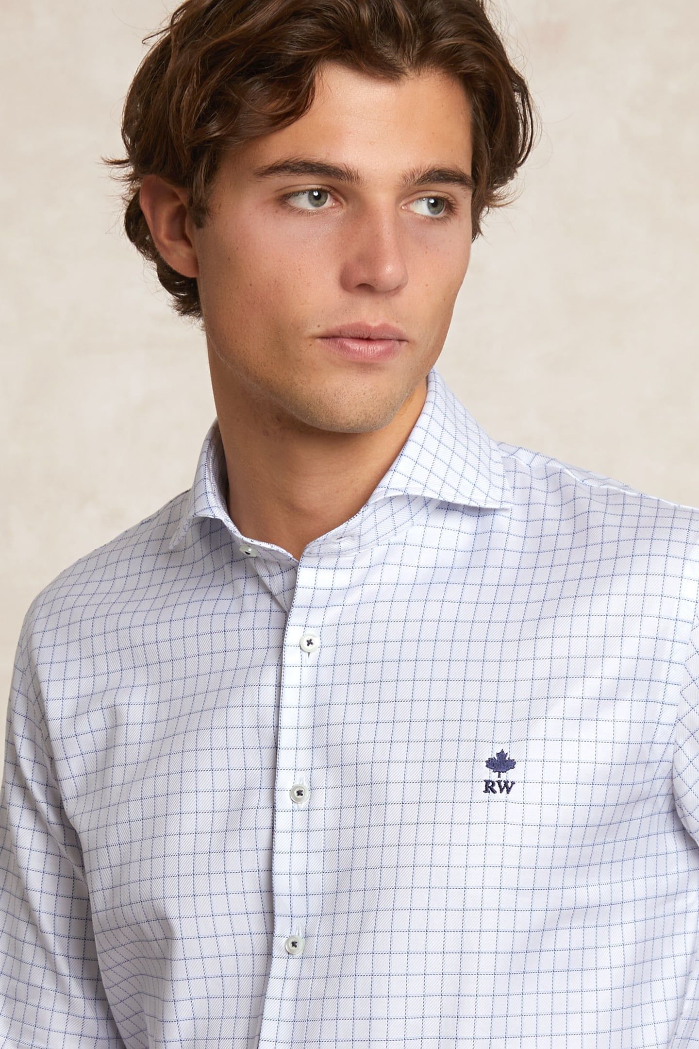 CUSTOM FIT CHECKED SHIRT BLUE/WHITE 4