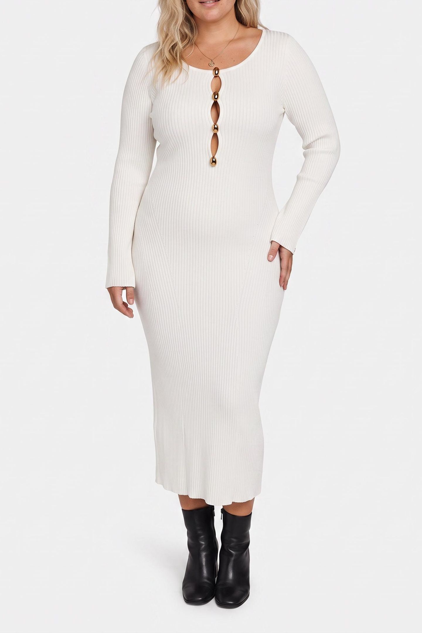 AGATHE RIBBED LS MID MACADAMIA 1