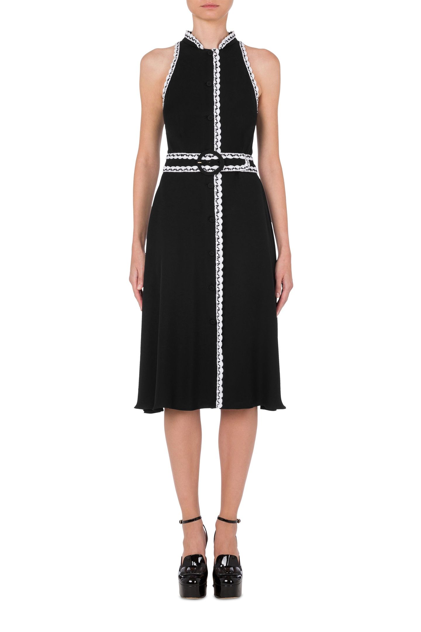 CHARMEUSE DRESS CROCHET DETAILS BLACK 1