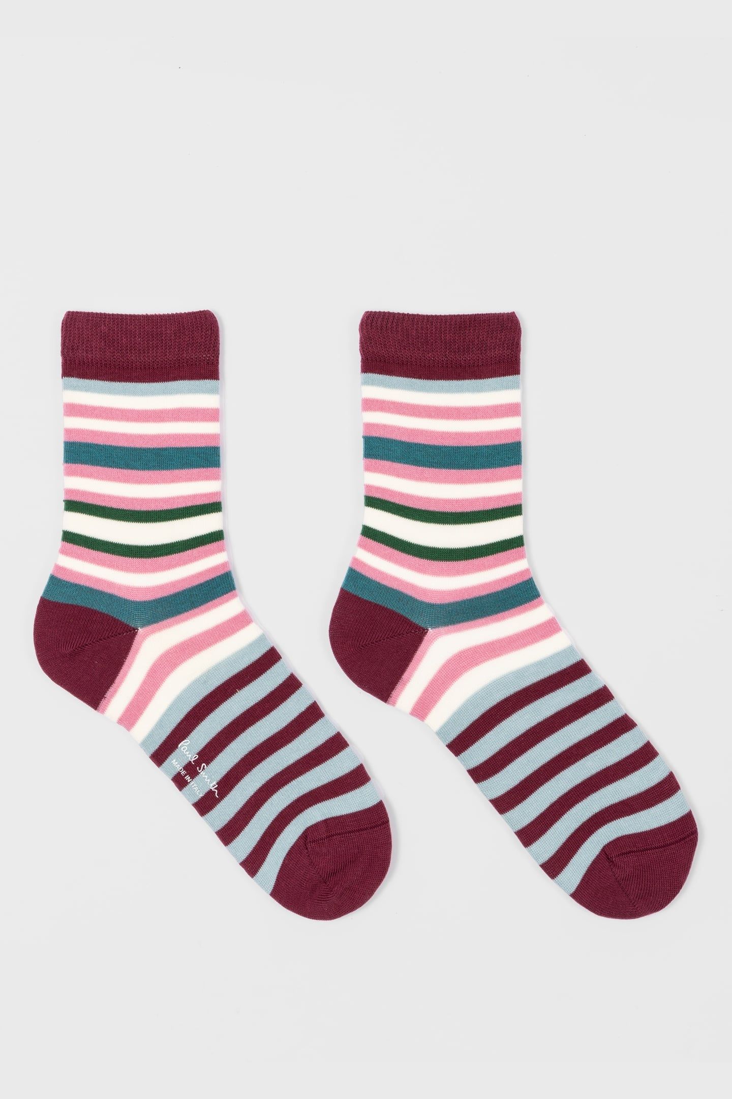 WOMEN SOCK GILLY STRIPE BURGUNDY/ BORDE 7