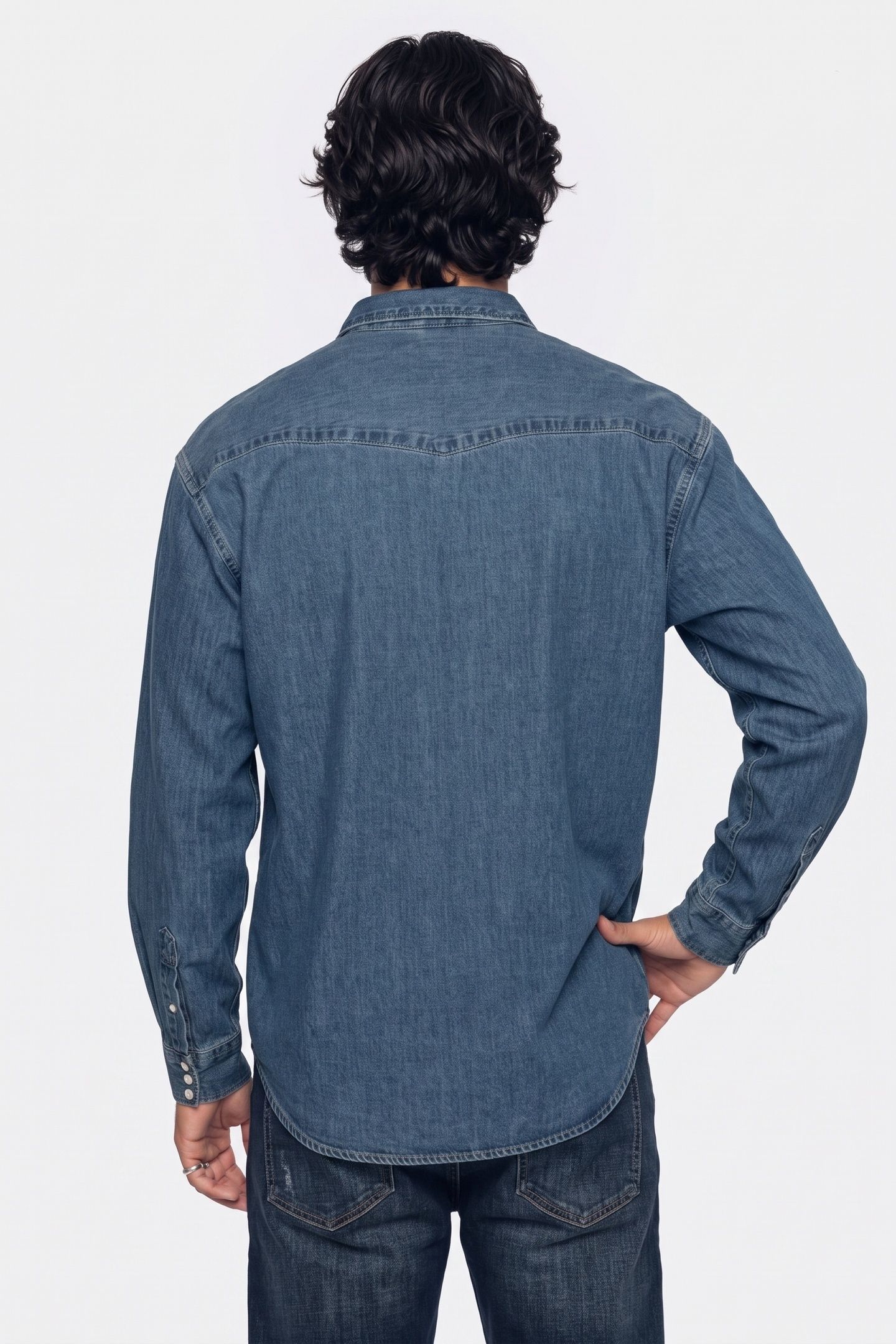 FENTON SHIRT GREEN CAST INDIGO 2