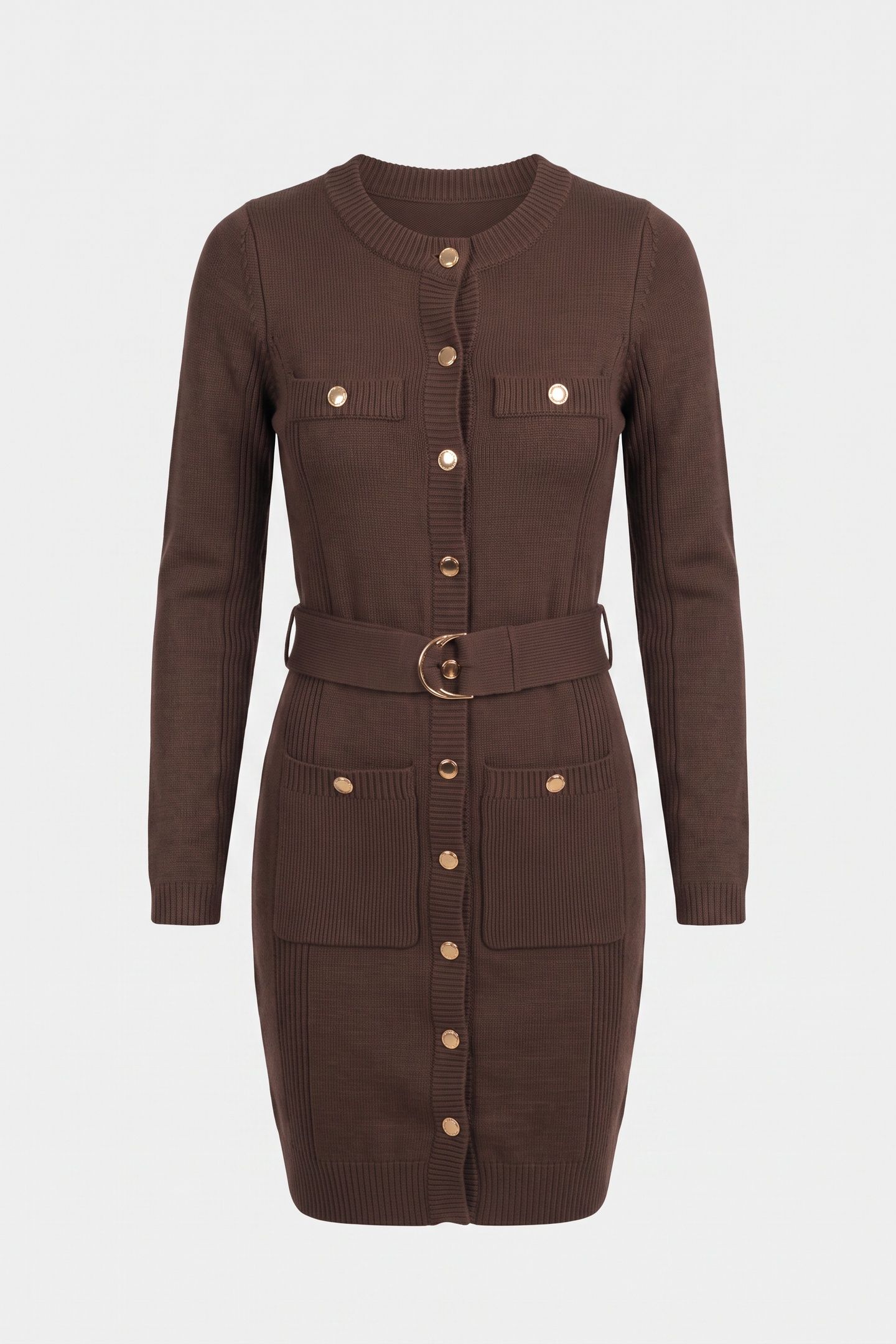 AFRAH POCKETS DRESS CHOCOLATE BROWNIE 3