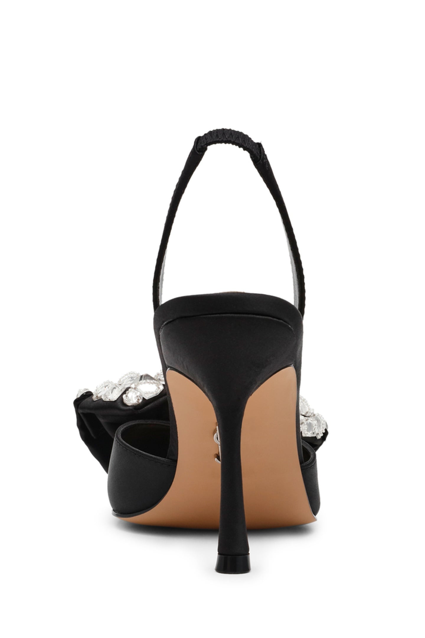 LOVIE PUMPS BLACK SATIN 4