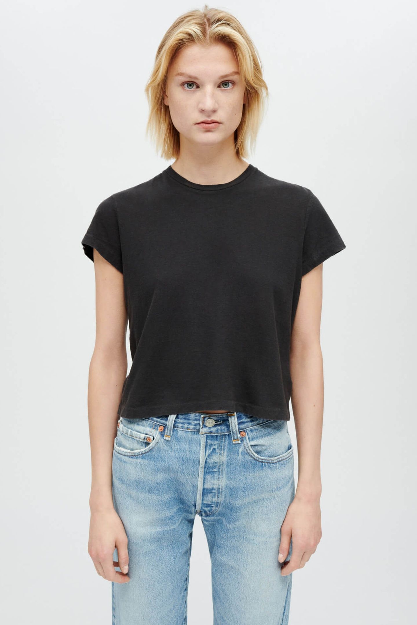 1950S BOXY TEE WASHED BLACK 1