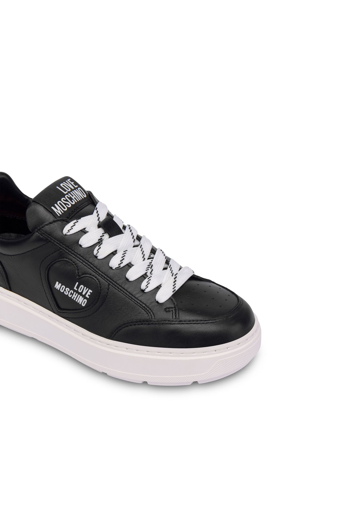 BLACK AND WHITE LEATHER SNEAKER BLACK 3