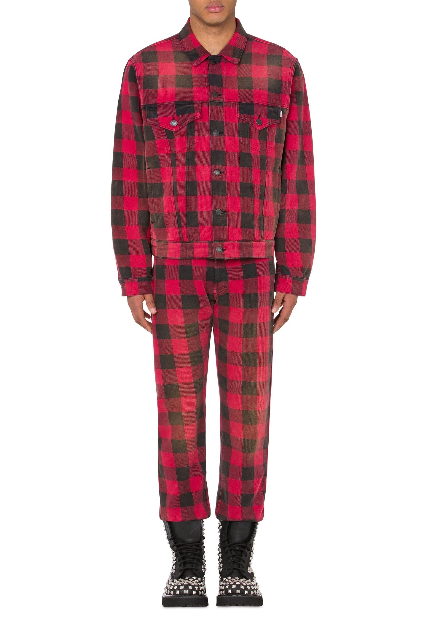 COTTON CHECK JACKET RED 1