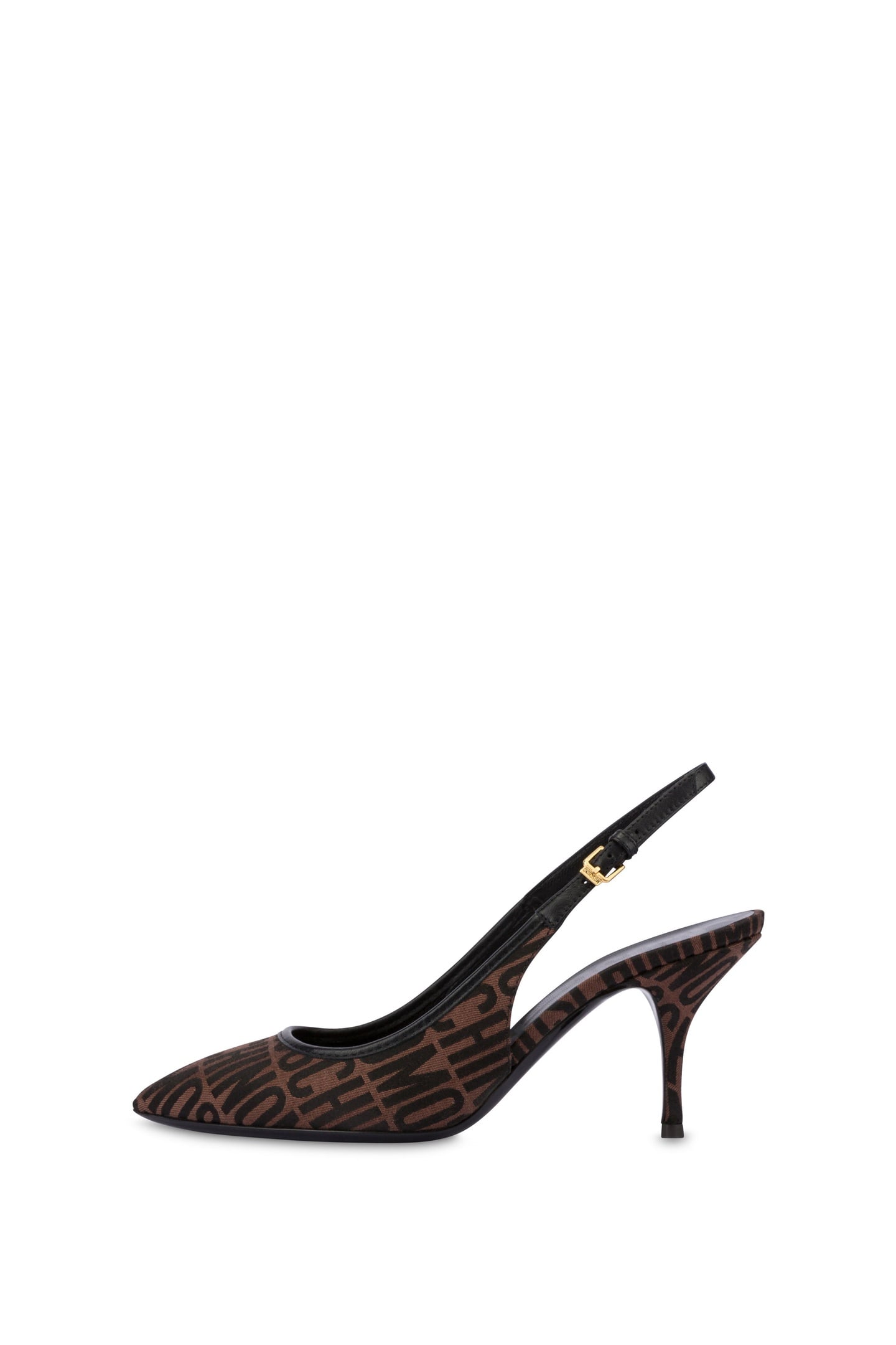 SLINGBACK IN NYLON ALLOVER LOGO BROWN 1