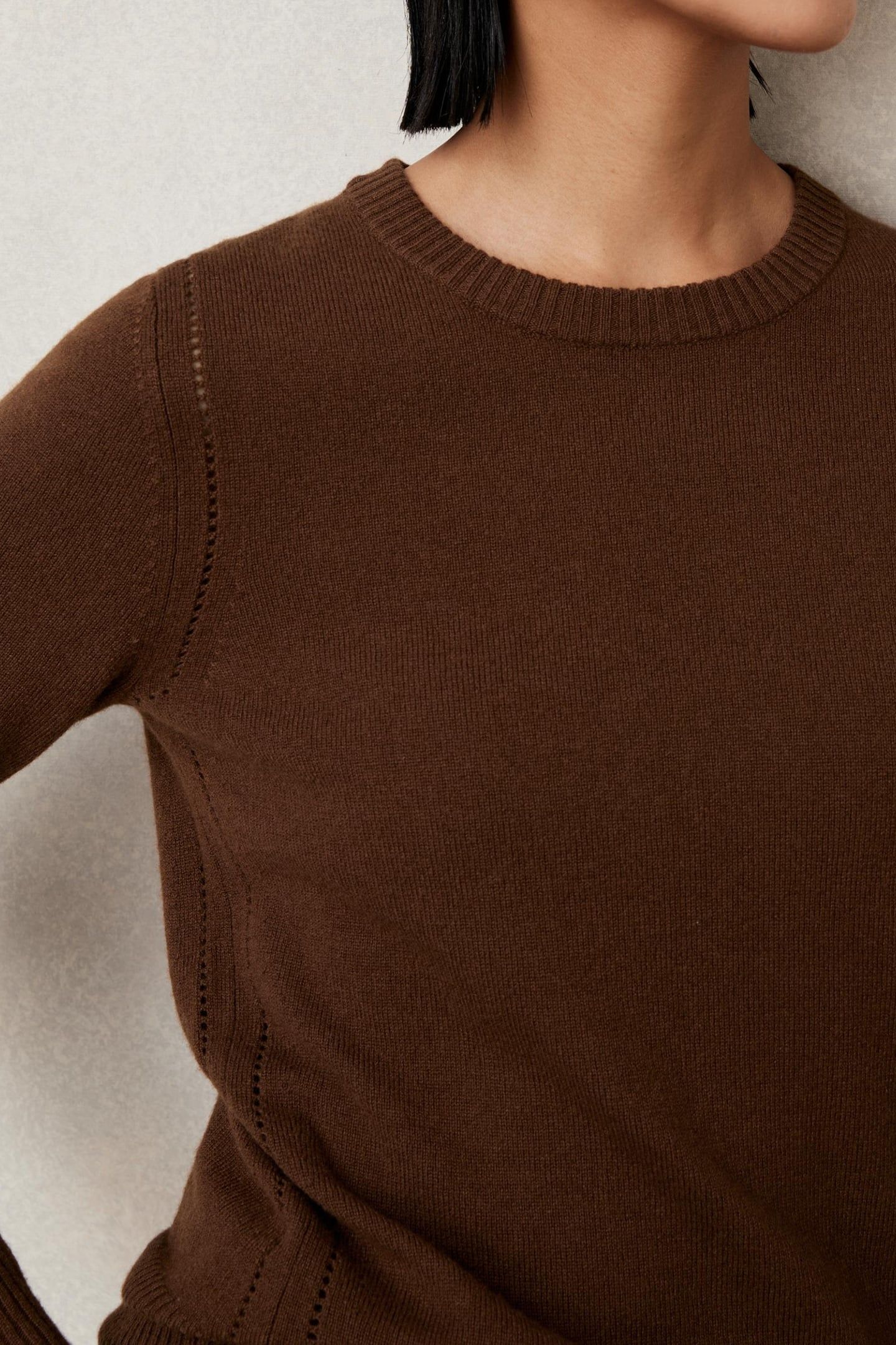 CREW NECK JUMPER TOFFEE BROWN 6