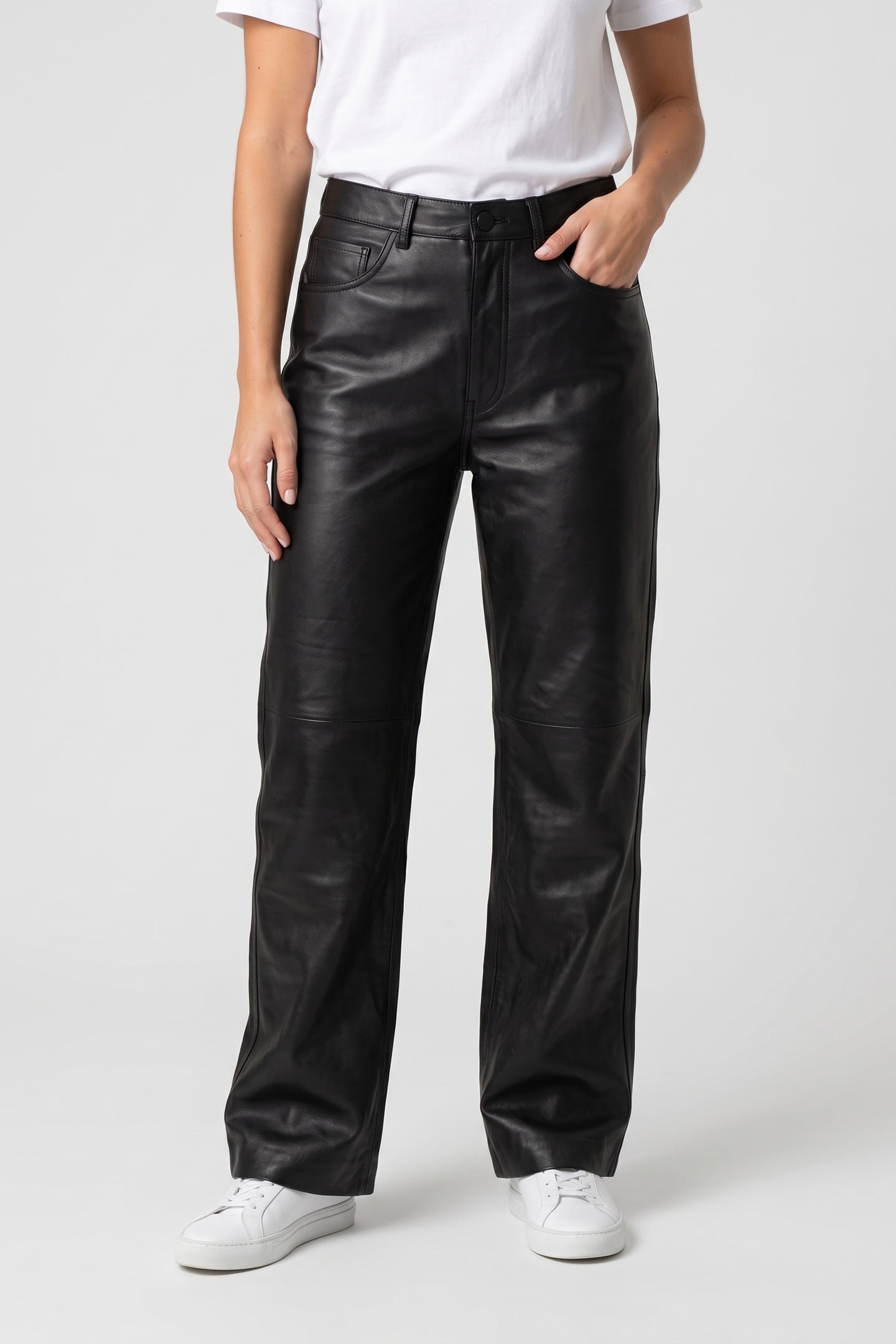 ES TOLEDO LEATHER TROUSERS BLACK 1