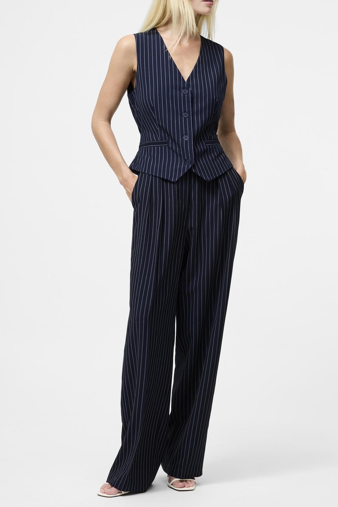 PINSTRIPE TAILORING WAISTCOAT NAVY/W.WHITE NAVY/W.WHITE 1